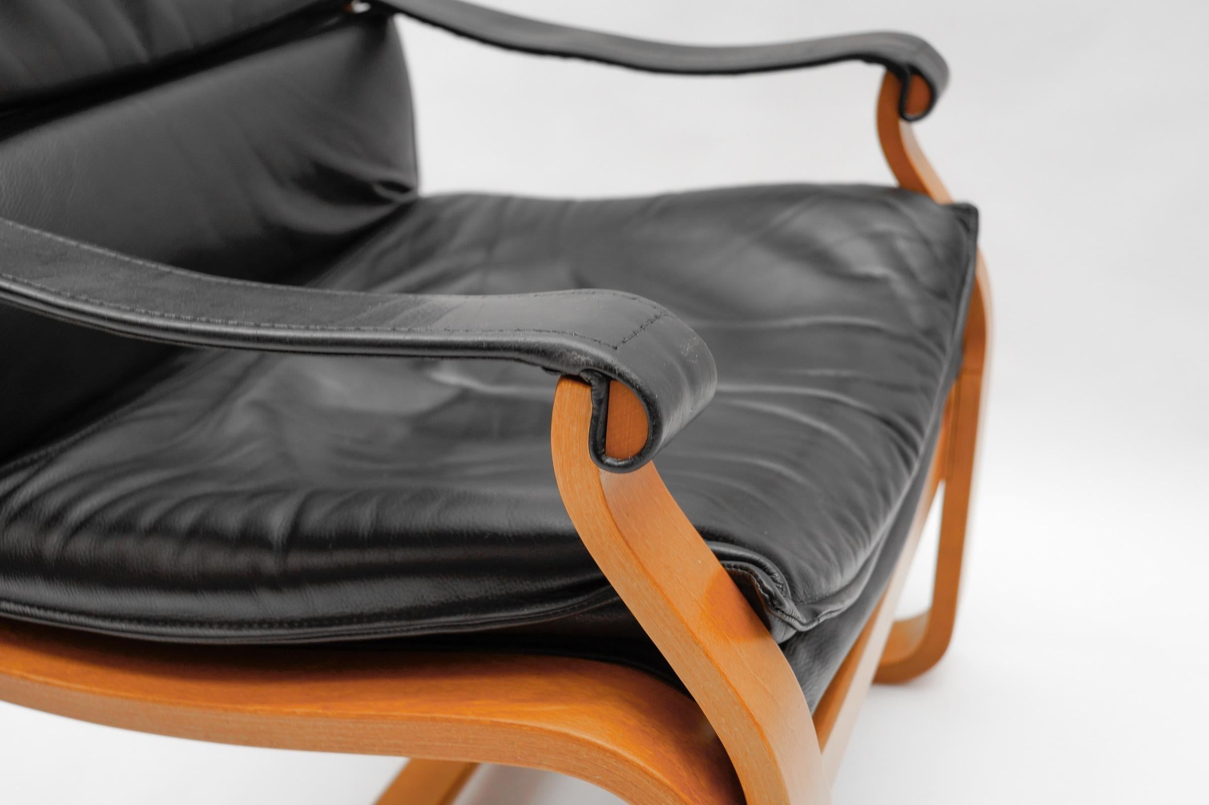 Leather Armchairs by Åke Fribytter for Nelo Kroken, Sweden, 1960s For Sale 5