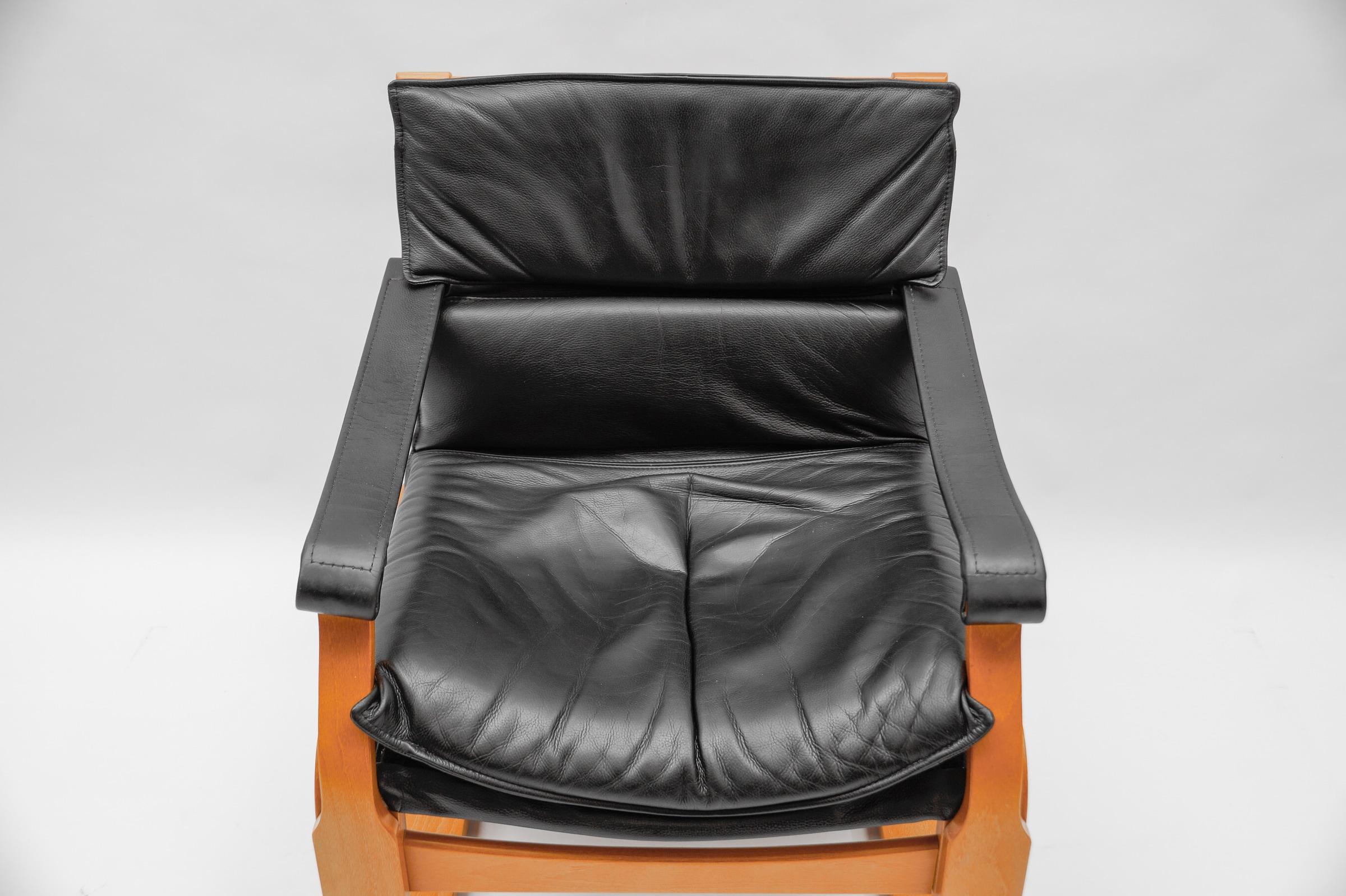 Leather Armchairs by Åke Fribytter for Nelo Kroken, Sweden, 1960s For Sale 11