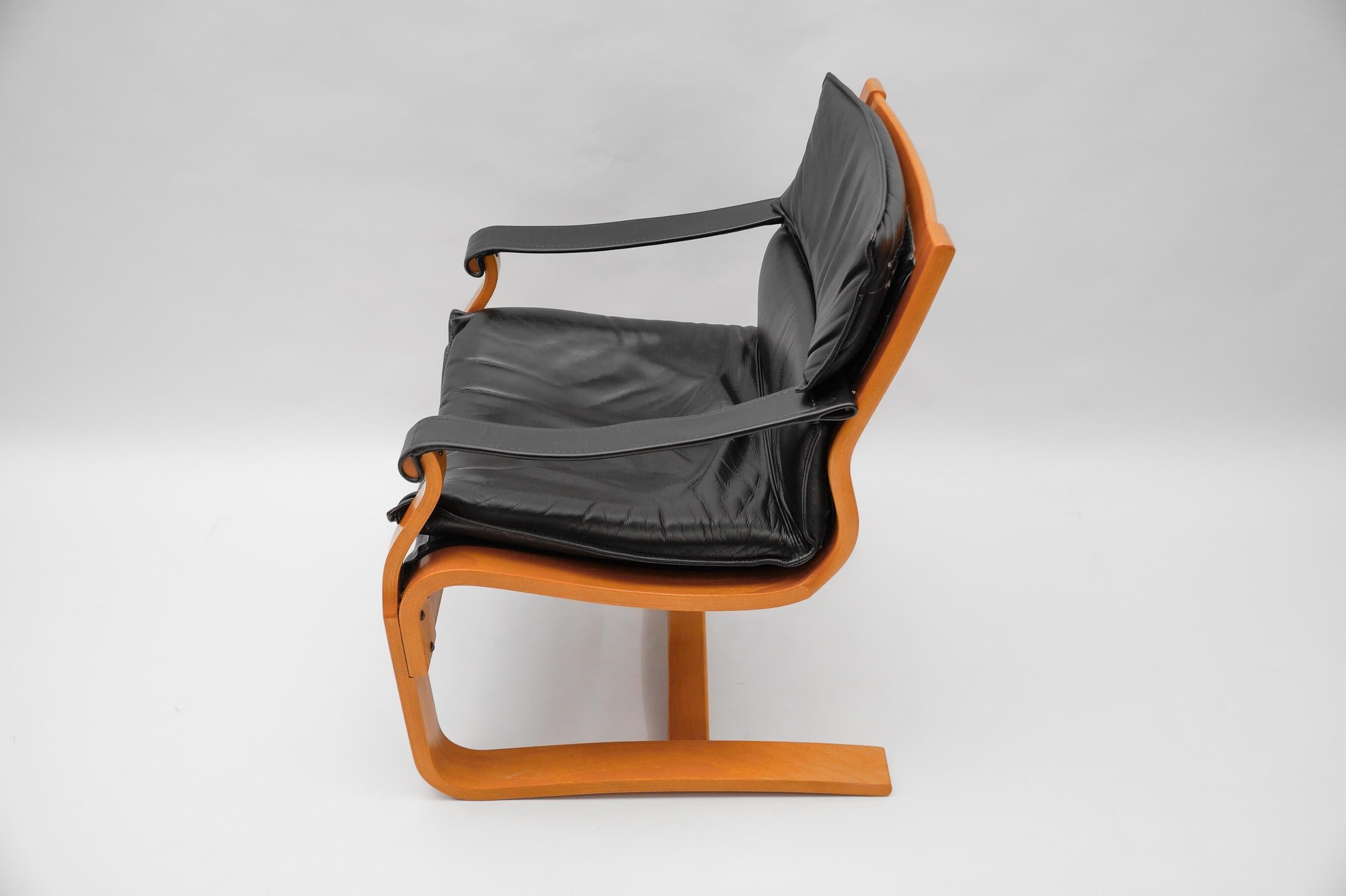 Leather Armchairs by Åke Fribytter for Nelo Kroken, Sweden, 1960s For Sale 2
