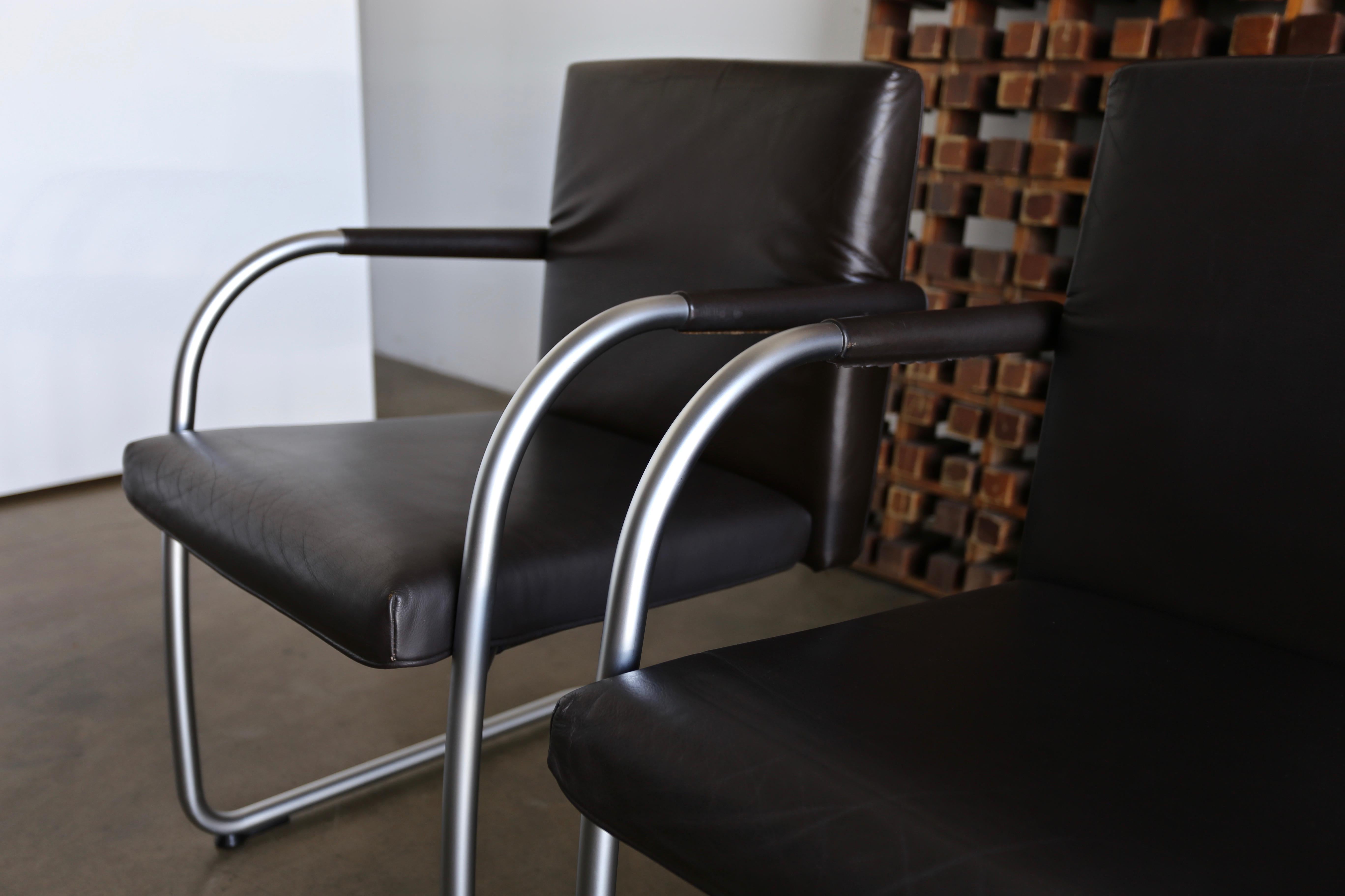 Leather Armchairs by Antonio Citterio & Glen Oliver Low for Vitra In Good Condition In San Juan Capistrano, CA