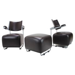 Leather Armchairs "Oskar" by Harri Korho for Inno, 1990s