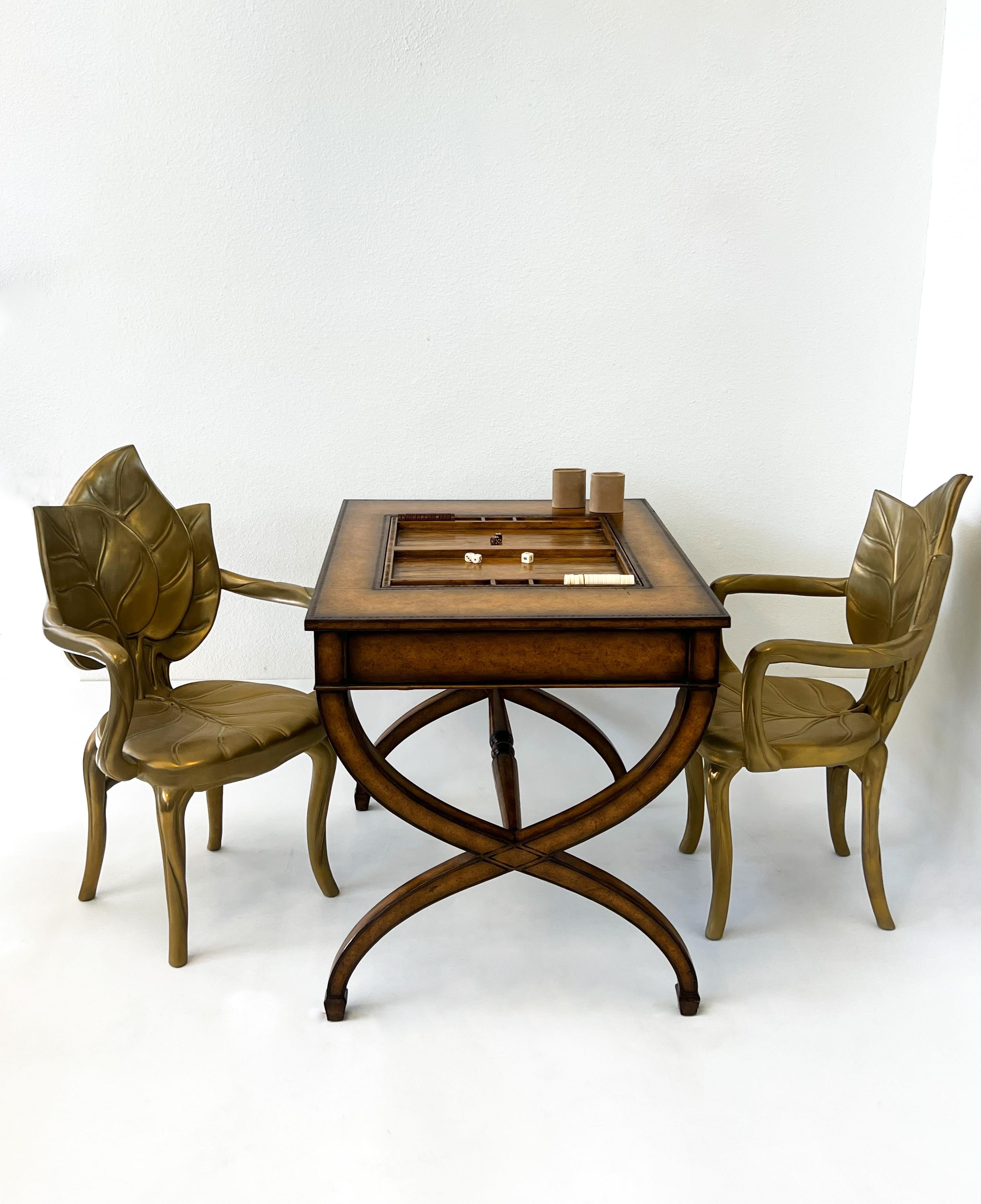 Fine XX secolo Tavolo da gioco Backgammon in pelle di Collection'S in vendita