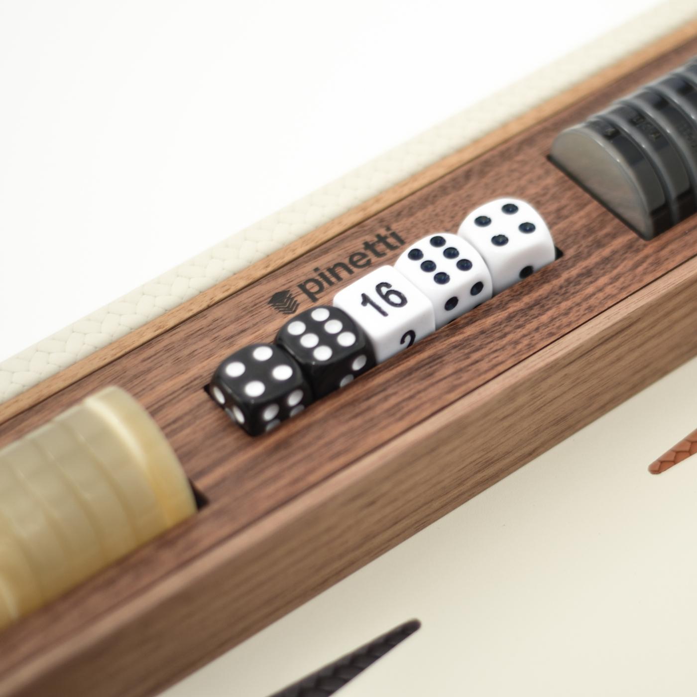 Italian Leather Backgammon Set For Sale