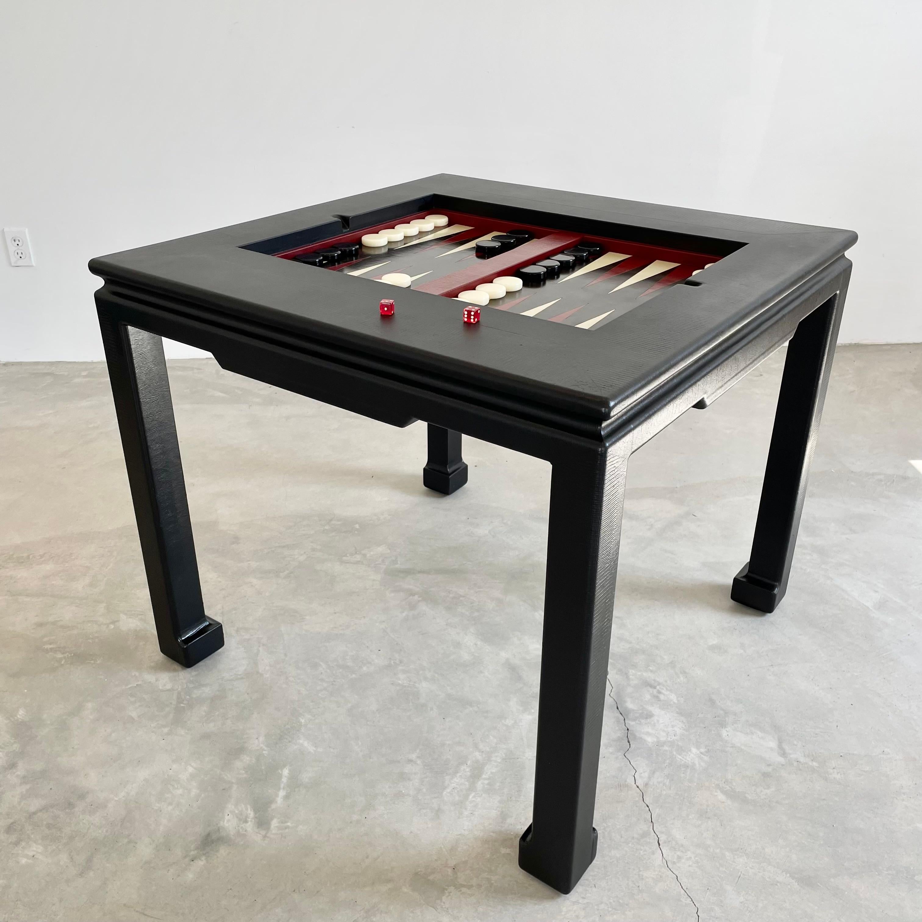 Leather Backgammon Table, 1960s USA 9