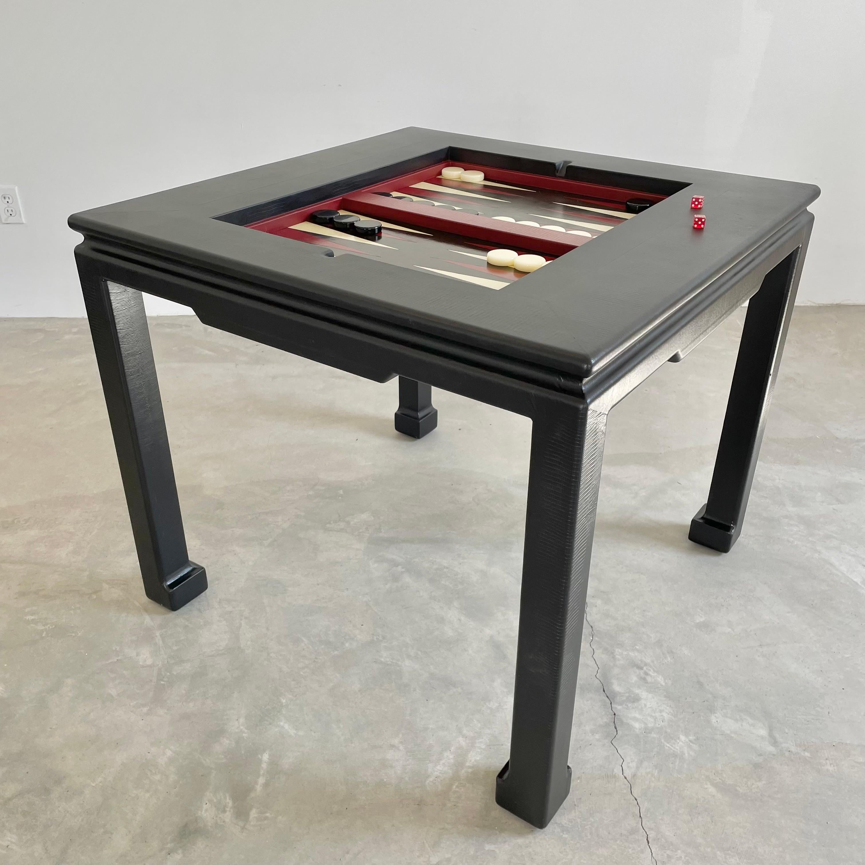 Leather Backgammon Table, 1960s USA 10