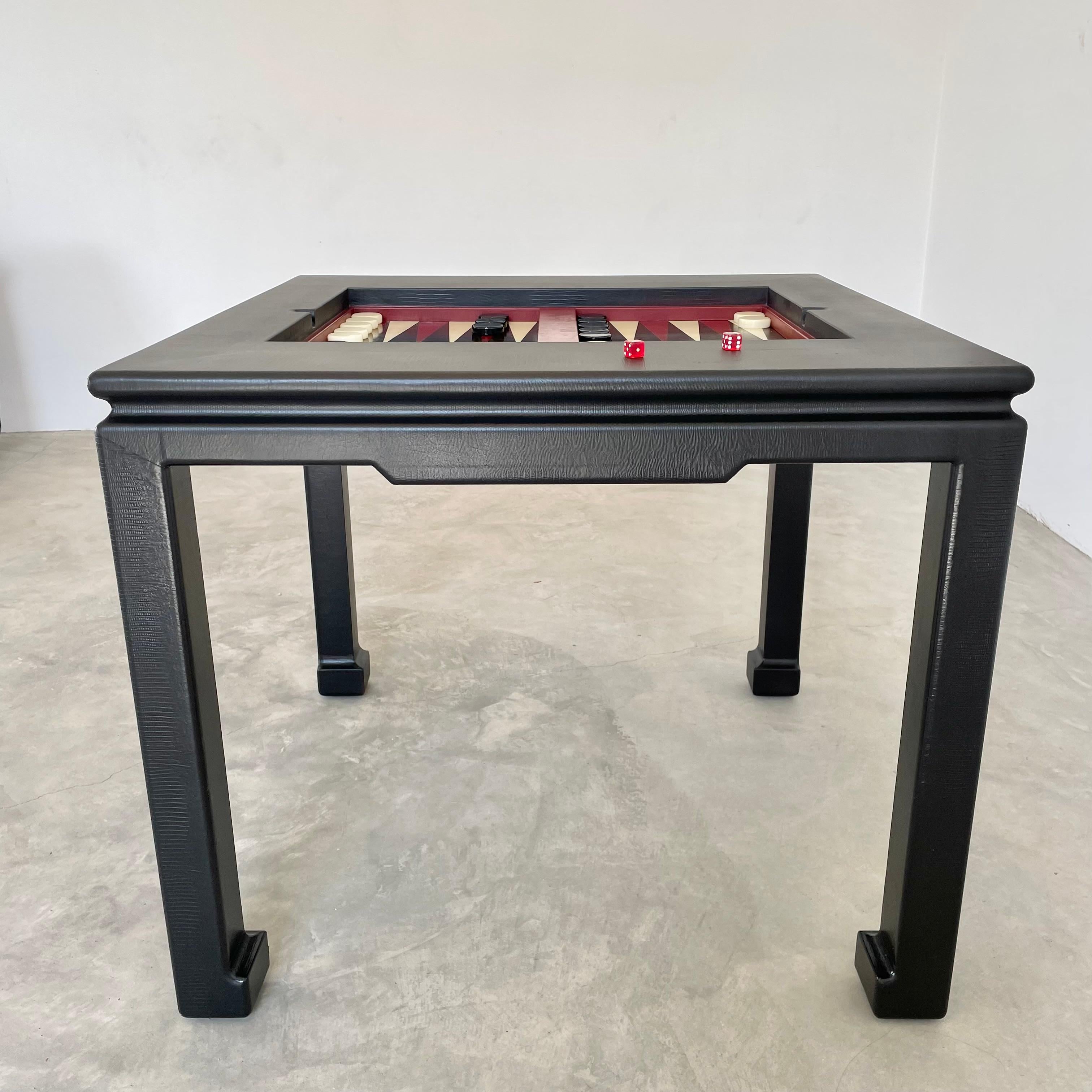 Leather Backgammon Table, 1960s USA 11