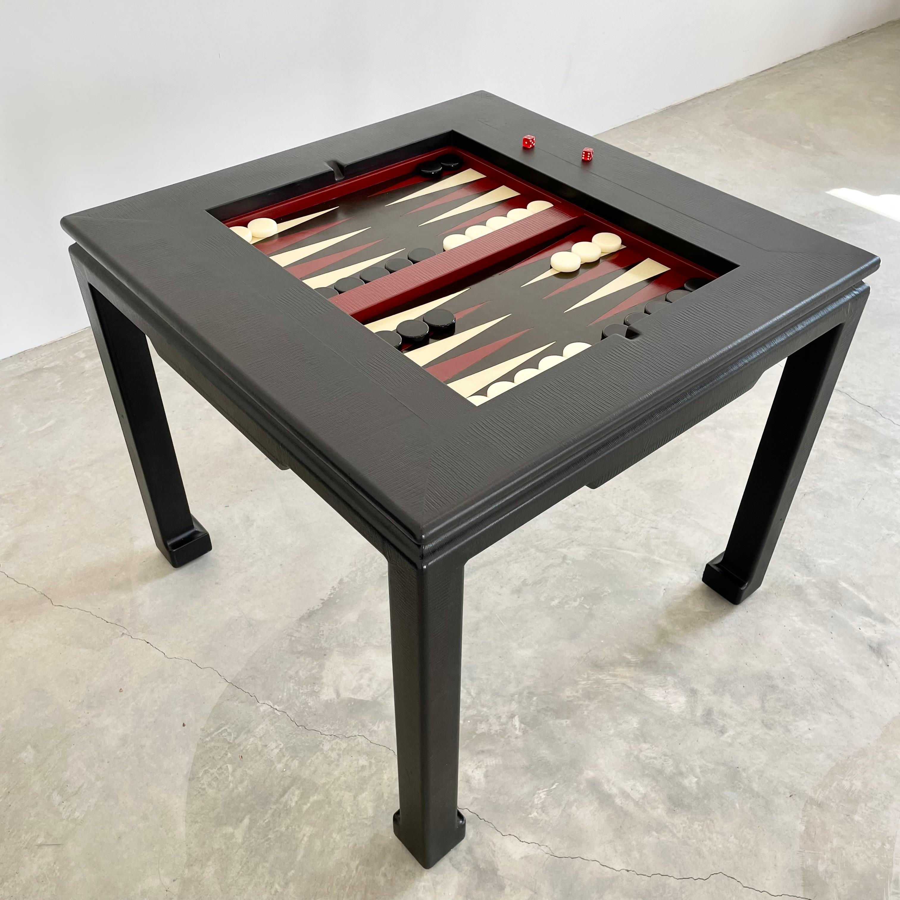 Leather Backgammon Table, 1960s USA 12