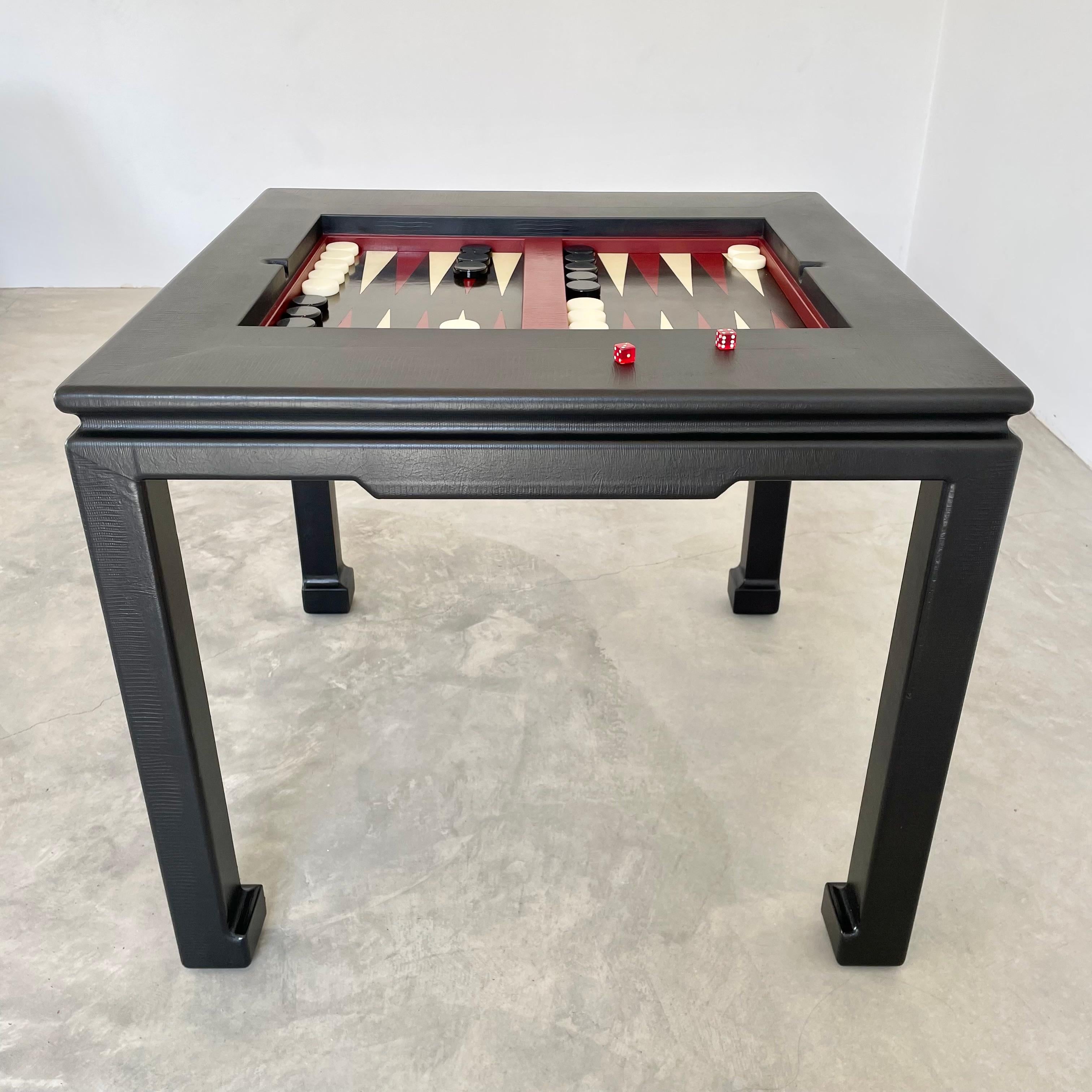 Leather Backgammon Table, 1960s USA 13