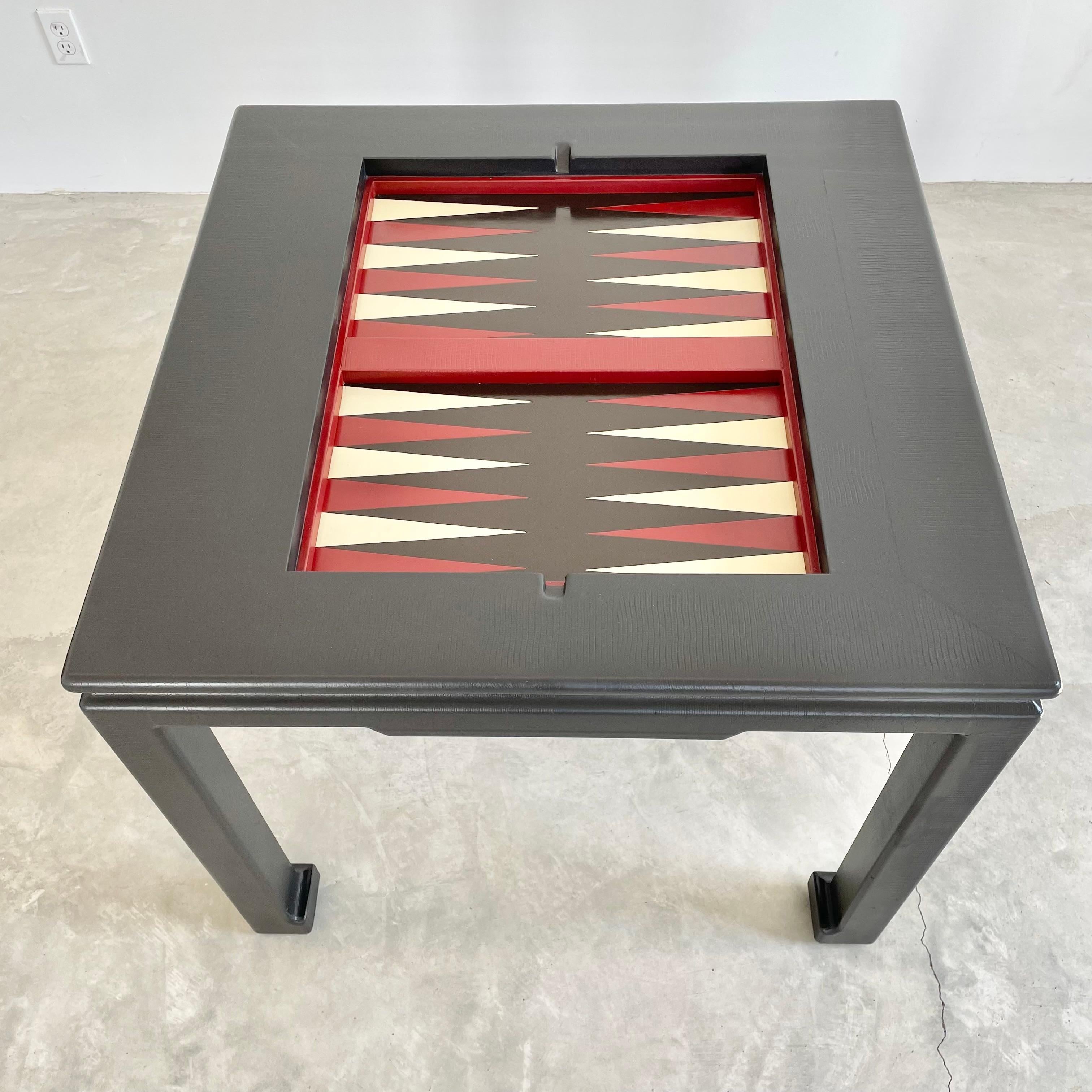 Leather Backgammon Table, 1960s USA 2