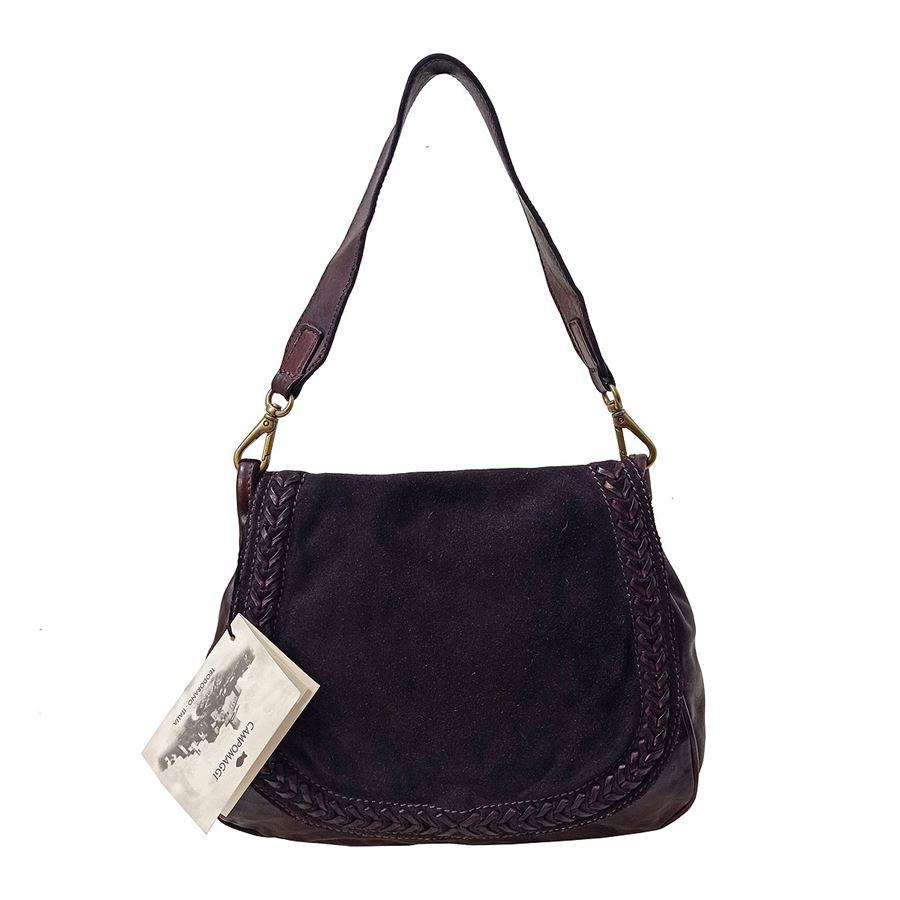 Leather Burgundy color Braided on front with suede insert Detachable handle replaceable with shoulder strap (included) One internal zip pocket Cm 32 x 26 x 10 (1259 x 1023 x 393 inches) With dustbag
