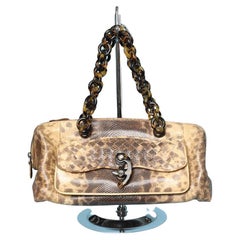 Leather bag with python pattern and shoulder straps Bottega Veneta 
