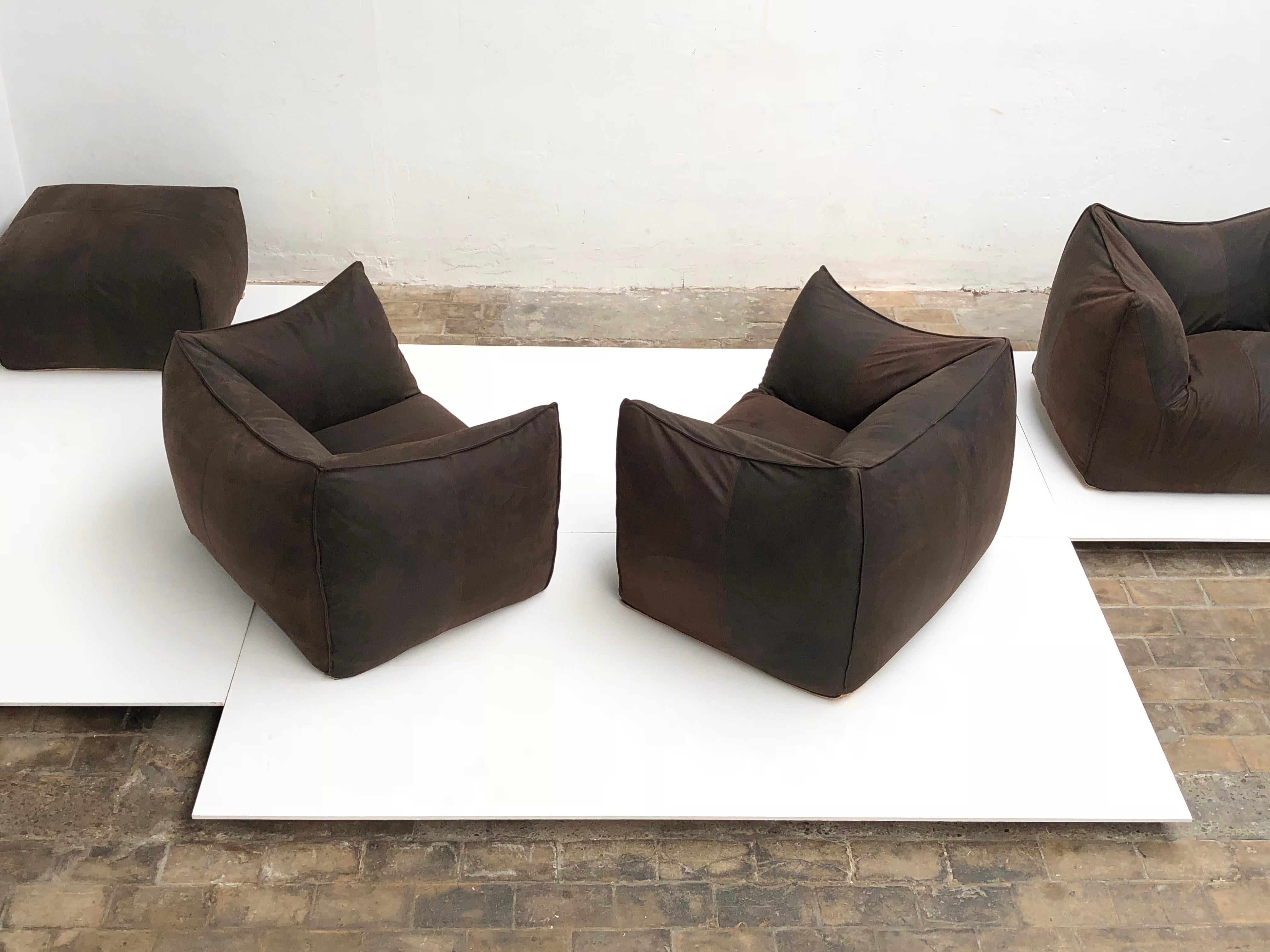 Leather 'Bambole' Living Room Set by Mario Bellini, 1972, Original Period Labels 2