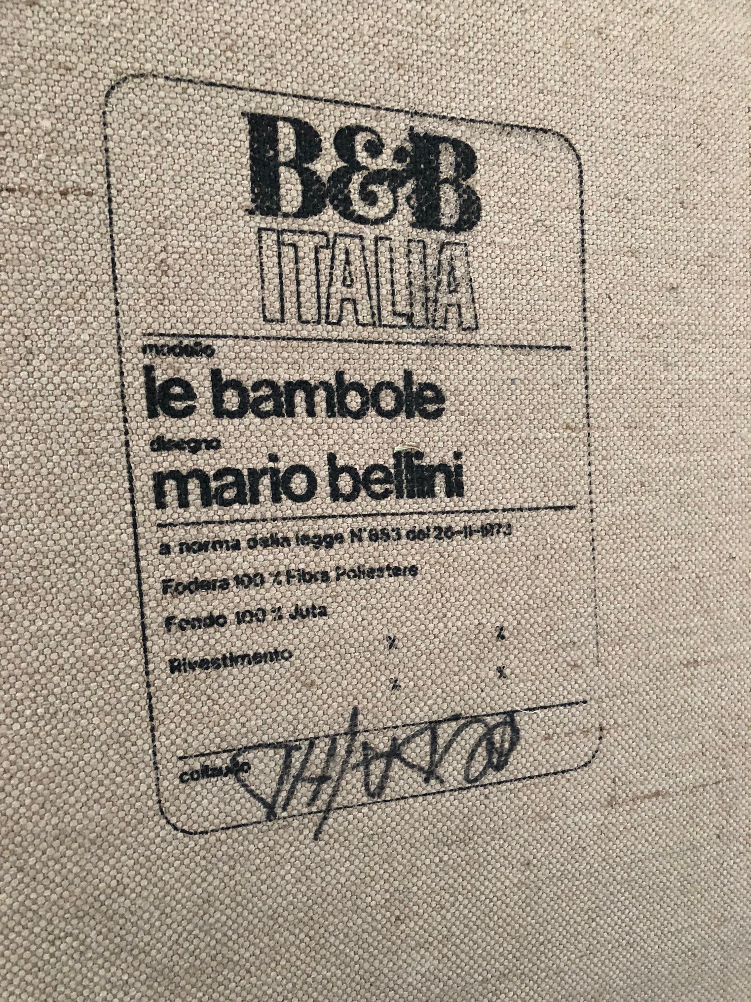 Leather 'Bambole' Living Room Set by Mario Bellini, 1972, Original Period Labels 9