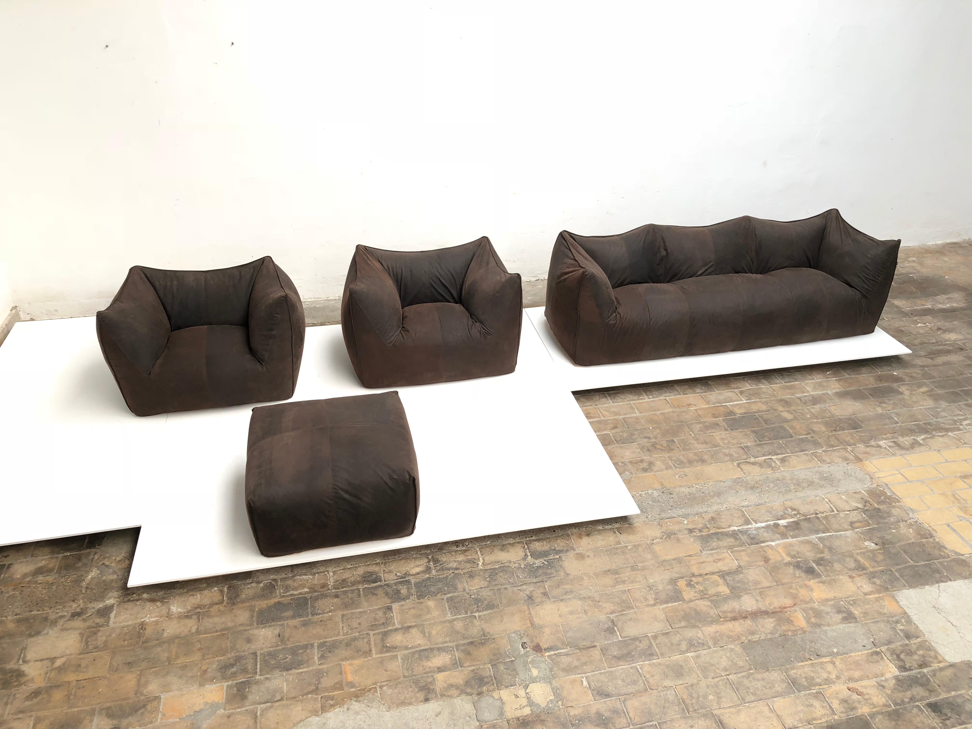 Leather 'Bambole' Living Room Set by Mario Bellini, 1972, Original Period Labels In Good Condition In bergen op zoom, NL