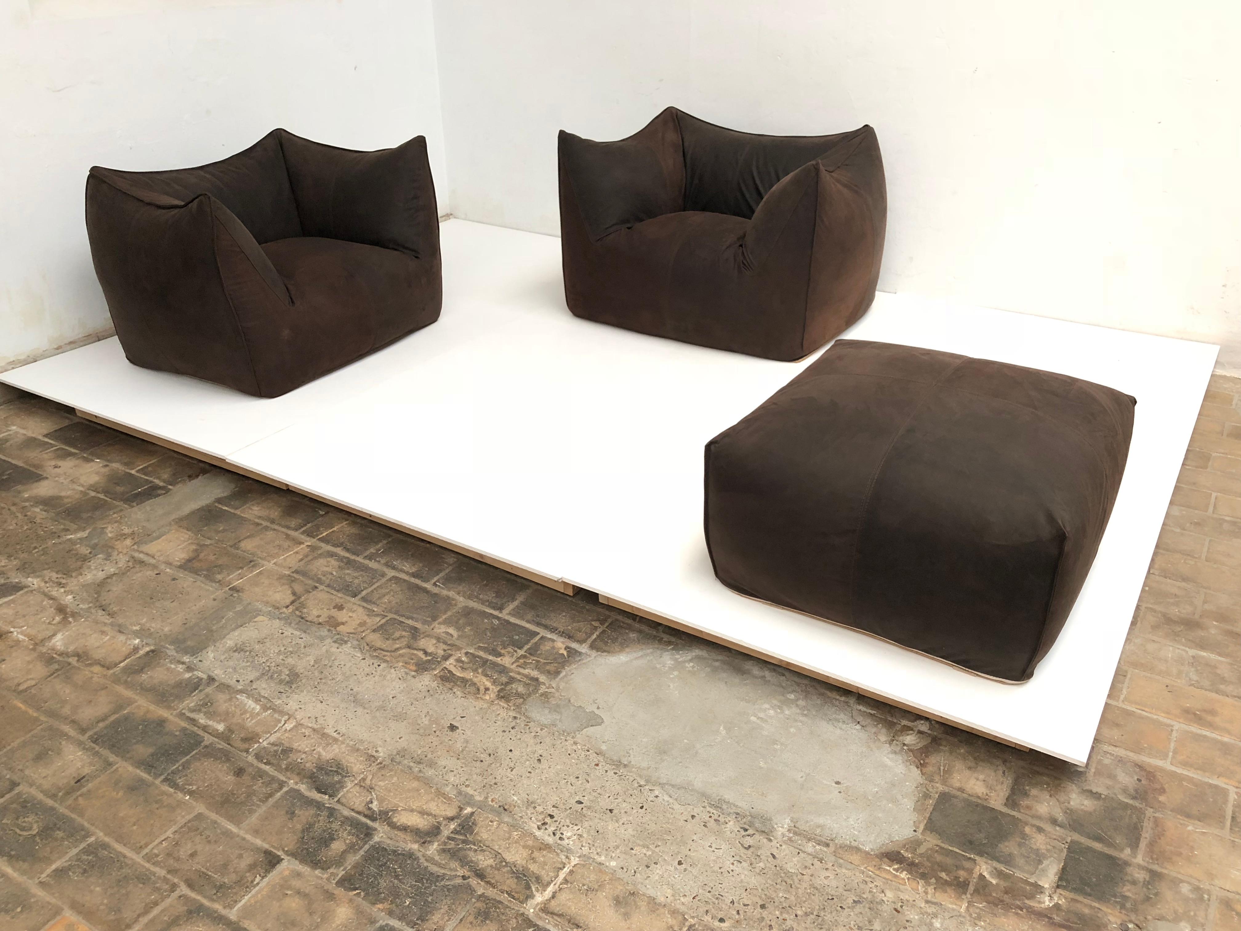 Leather 'Bambole' Living Room Set by Mario Bellini, 1972, Original Period Labels 1