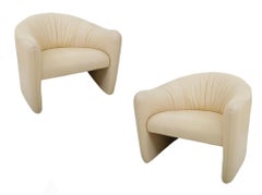 Leather Barrel Back Chairs, Metropolitan, 1970s