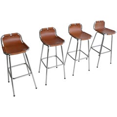 Leather Barstools for Les Arc Ski Resort, France, 1960s