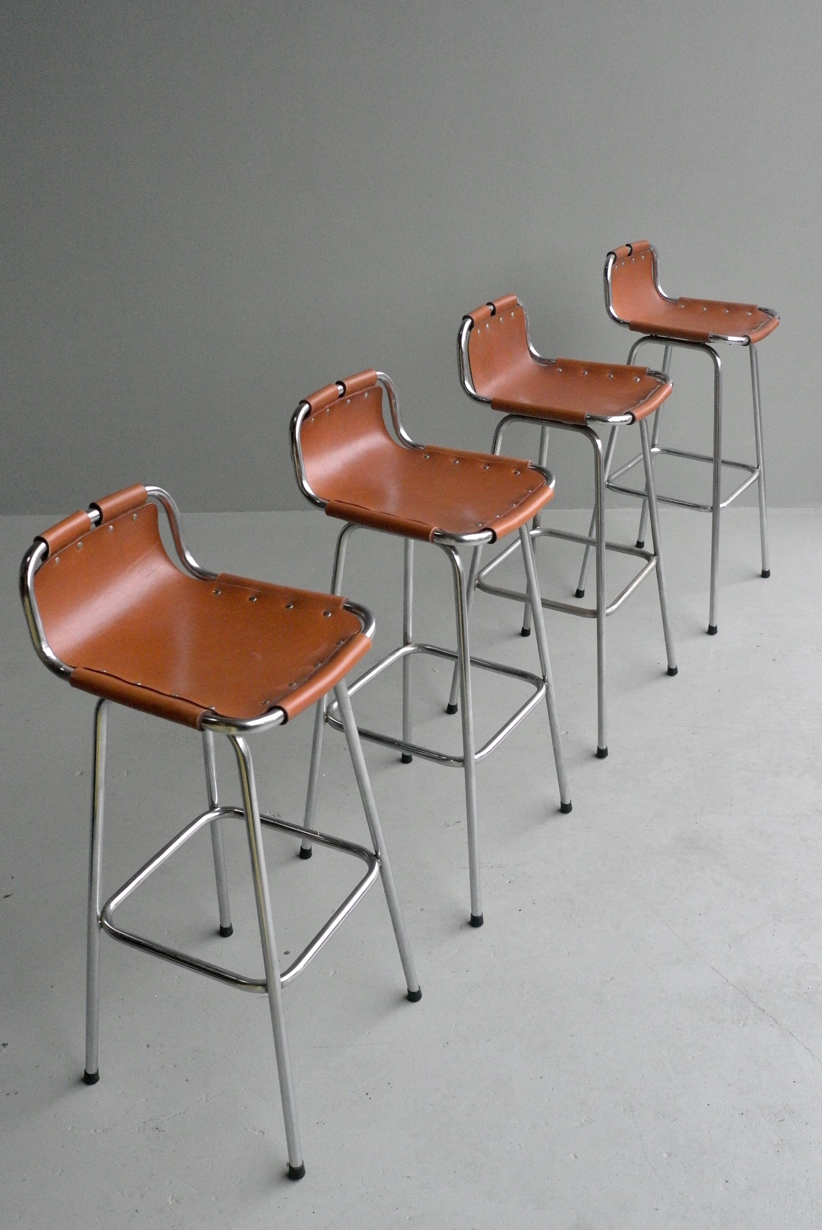 Leather Barstools for Les Arc Ski Resort France, Selected by Charlotte Perriand 5