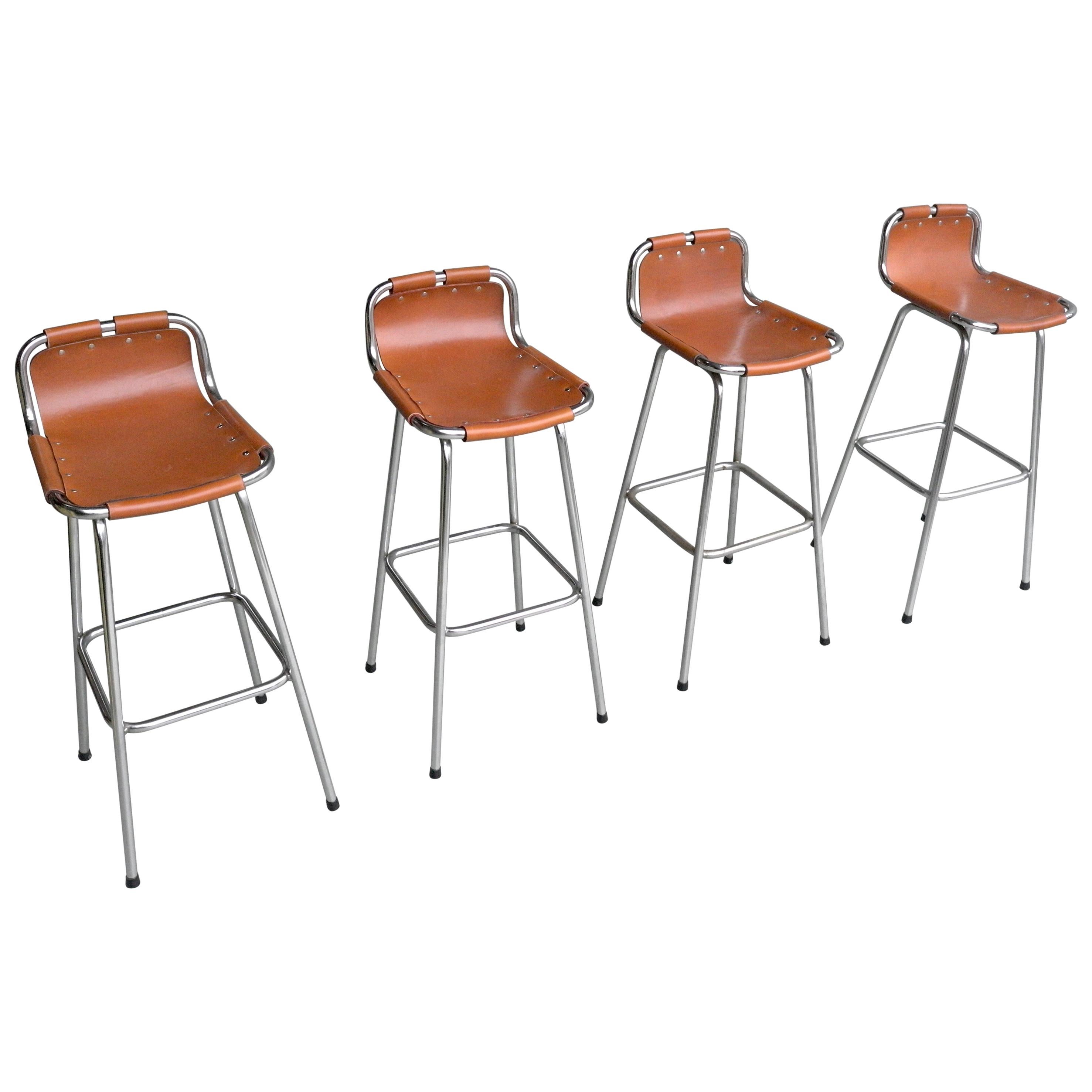 Leather Barstools for Les Arc Ski Resort France, Selected by Charlotte Perriand