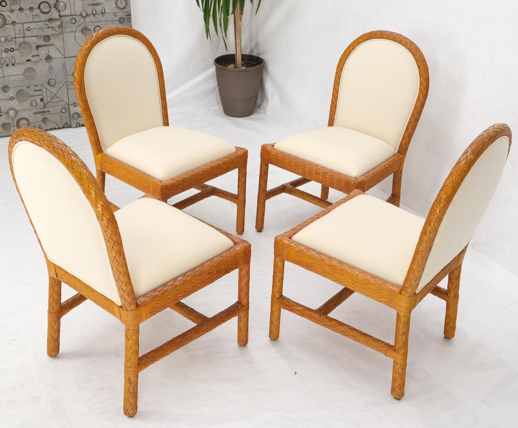 Leder Basket Weave Wicker Style Square Dining Room Tisch 4 Sthle Glasplatte im Angebot 10