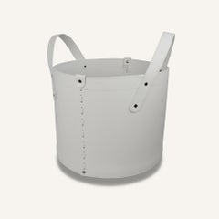 Modern Leather Basket with Handles by LIMAC Design