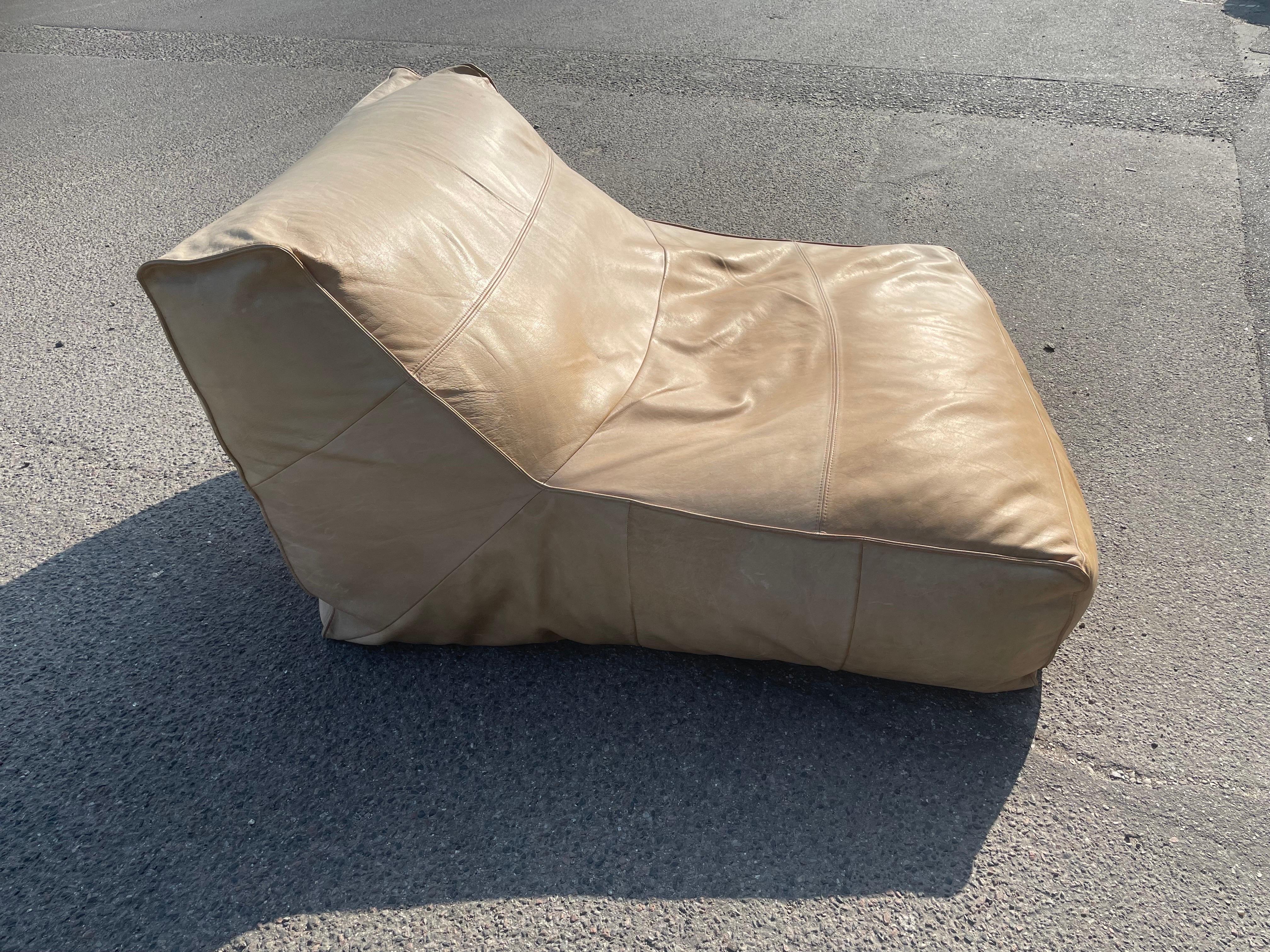 Late 20th Century Leather Bean Bag Chair from Iddesign, Denmark, 1980's