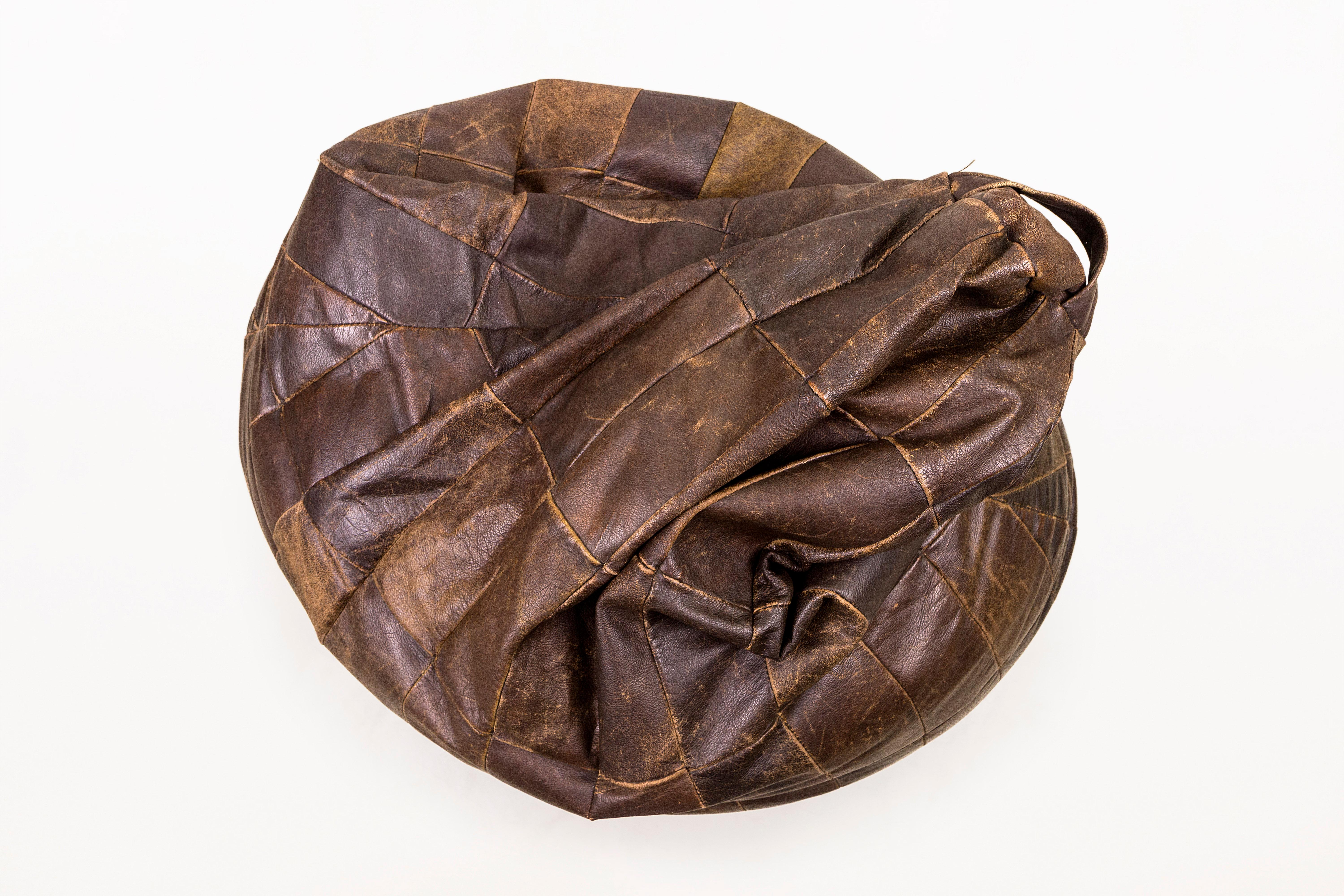 Leather Bean Bag for De Sede, circa 1970, Switzerland (Moderne der Mitte des Jahrhunderts)