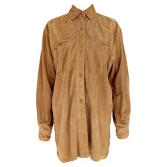 Leather Beige Vintage Classic Oversize Shirt