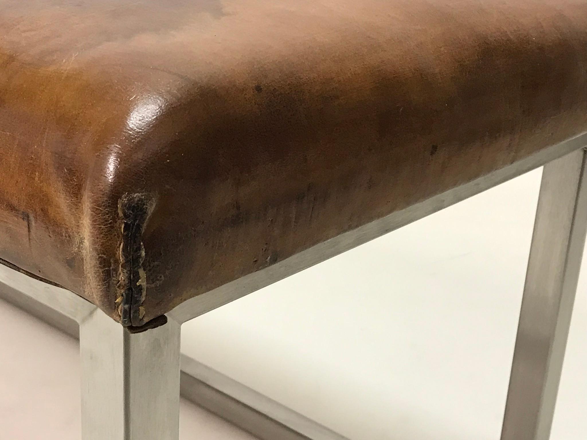 20th Century Leather Bench, '1930' For Sale