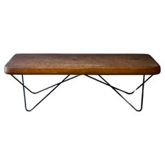 Antique Leather Bench