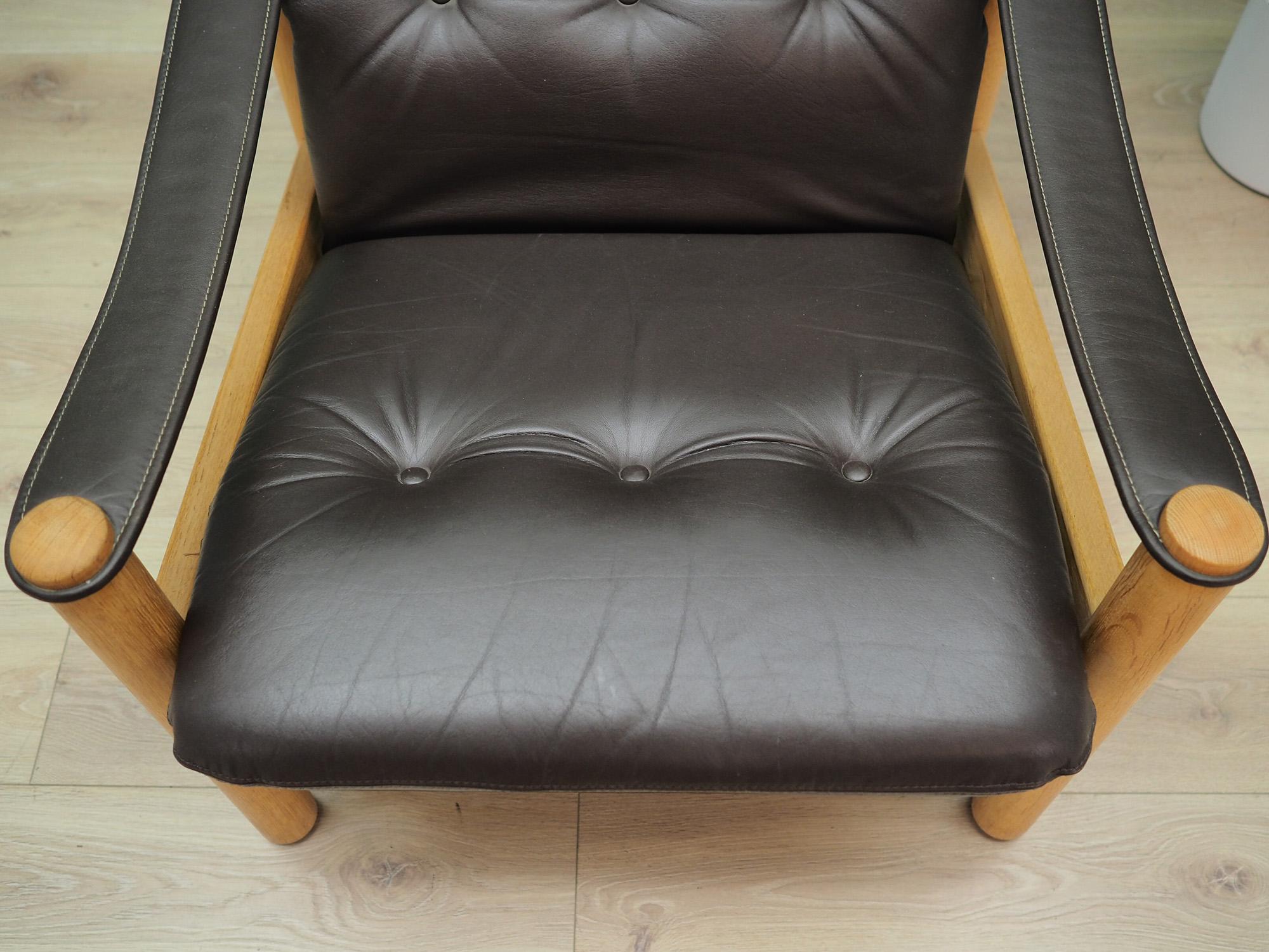 Leather Black Armchair Danish Design Modern Classic, 1960s For Sale 3