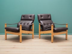 Leather Black Armchair Danish Design Modern Classic, 1960s