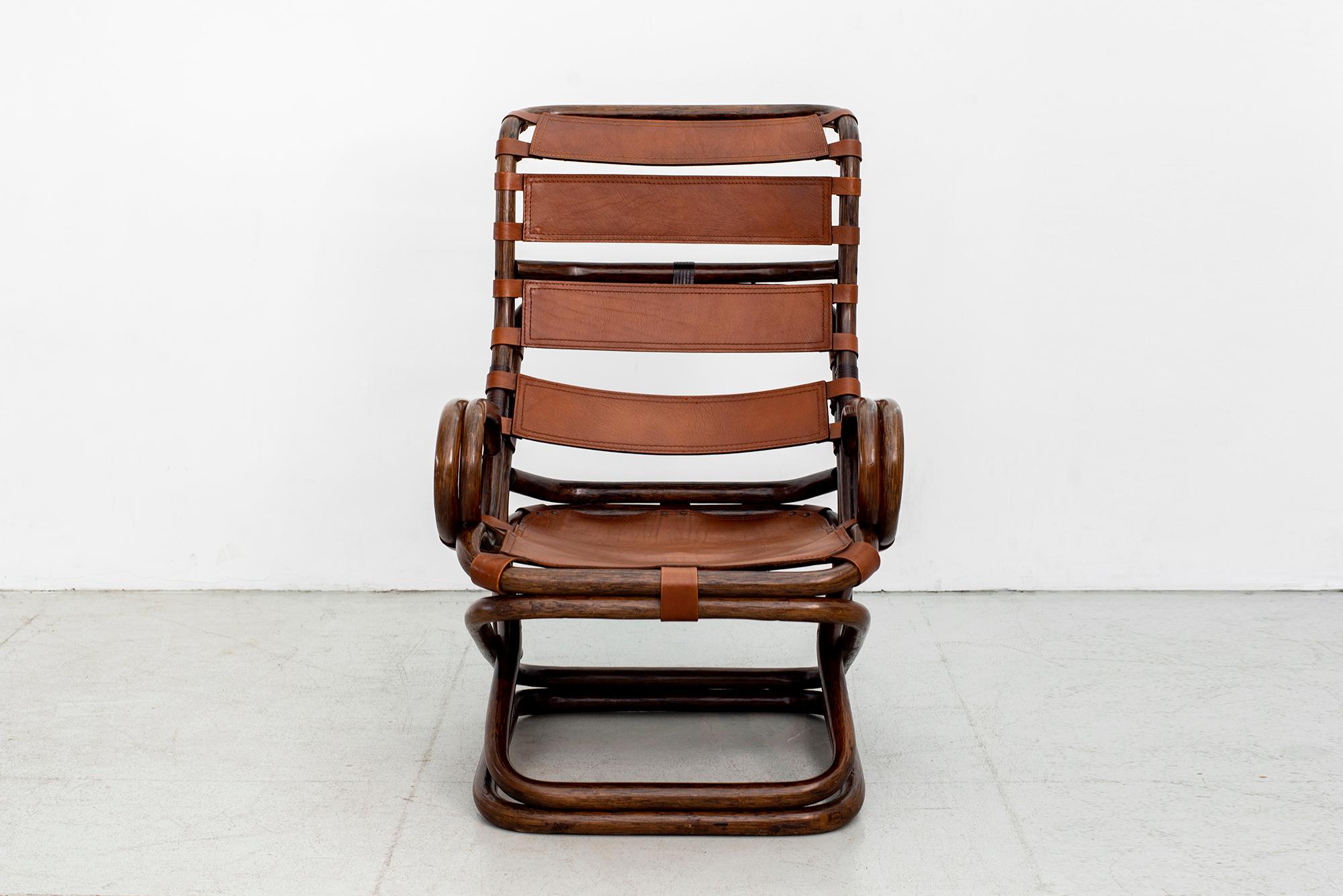 Italian Leather Sling Chairs For Sale 2