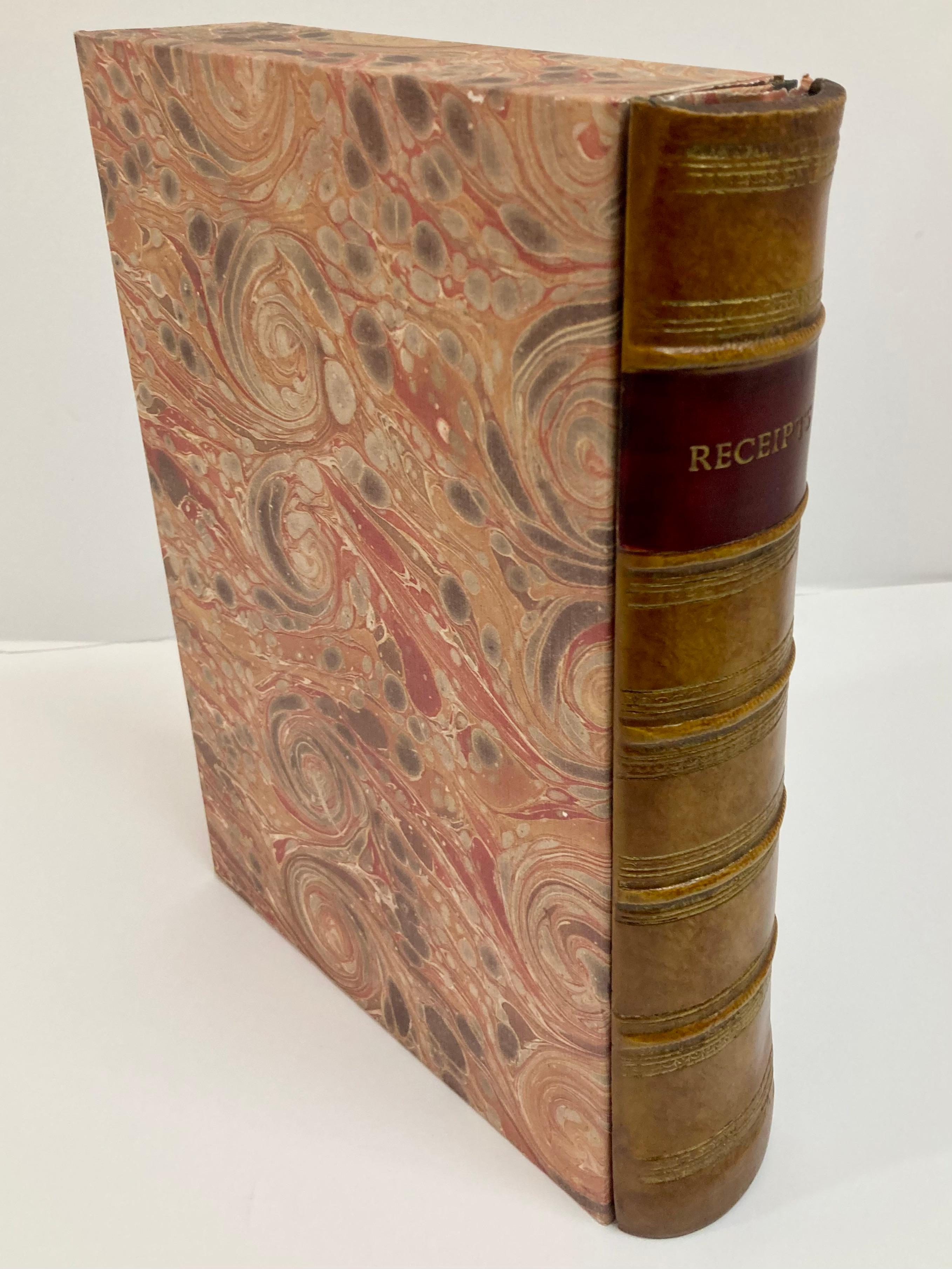 Late 20th Century Leather Book Box - Receipts #2 For Sale