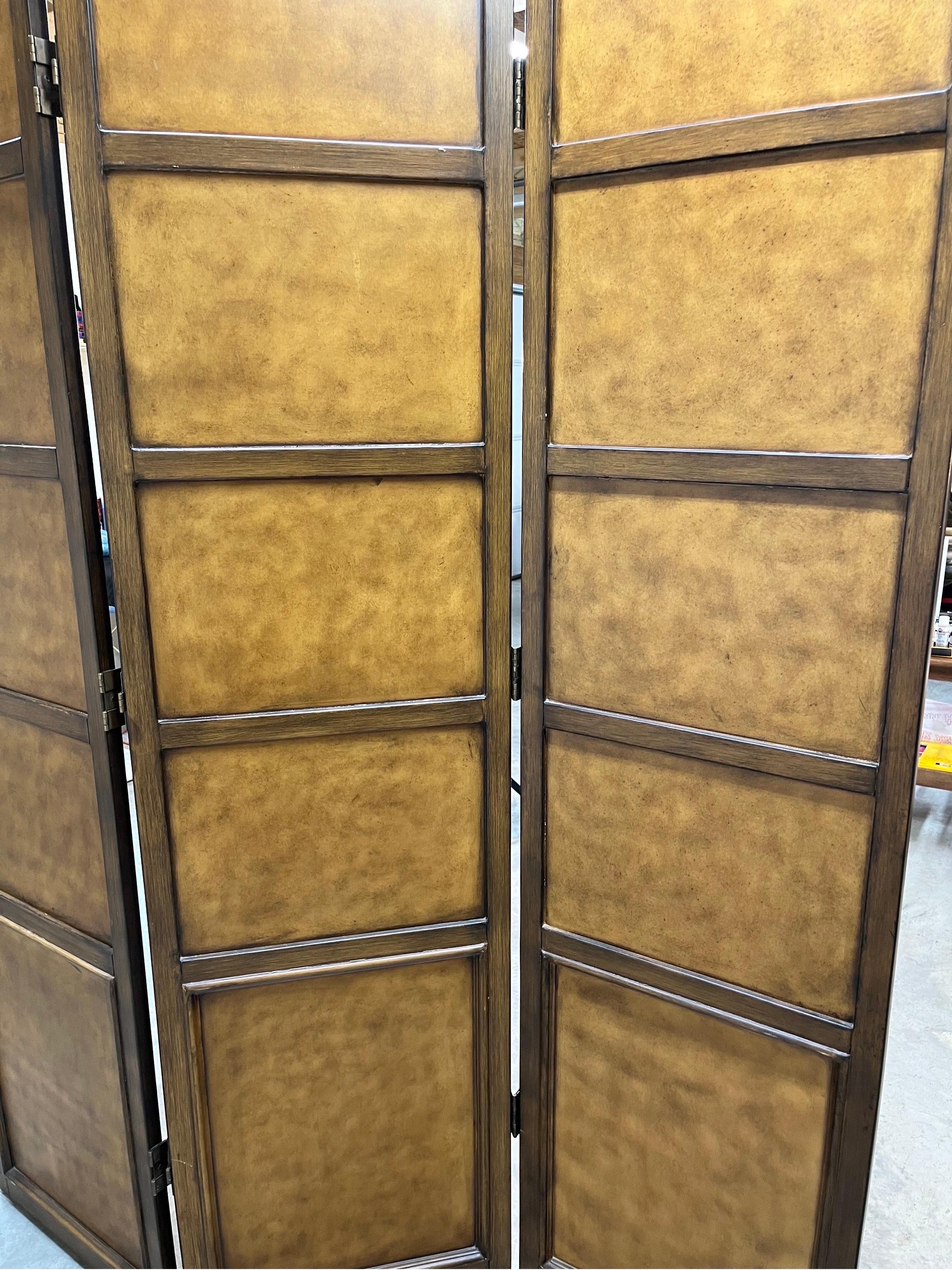 20th Century Leather Books Library Bookcase or Bookshelf Motif Screen-Room Divider