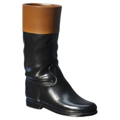 Leather boot shaped ceramic vase by Poterie Pol Chambost Paris France 1950s