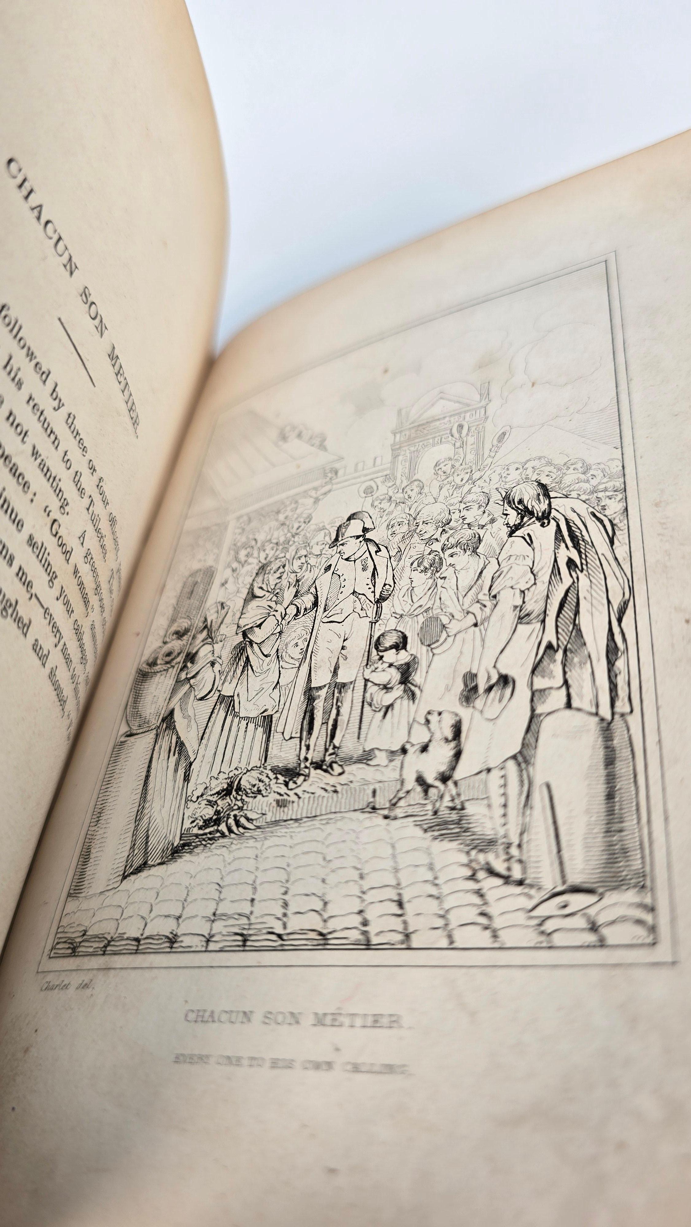 Leather bound book, Napoleon's Gallery, English, printed in 1837 with engravings For Sale 4