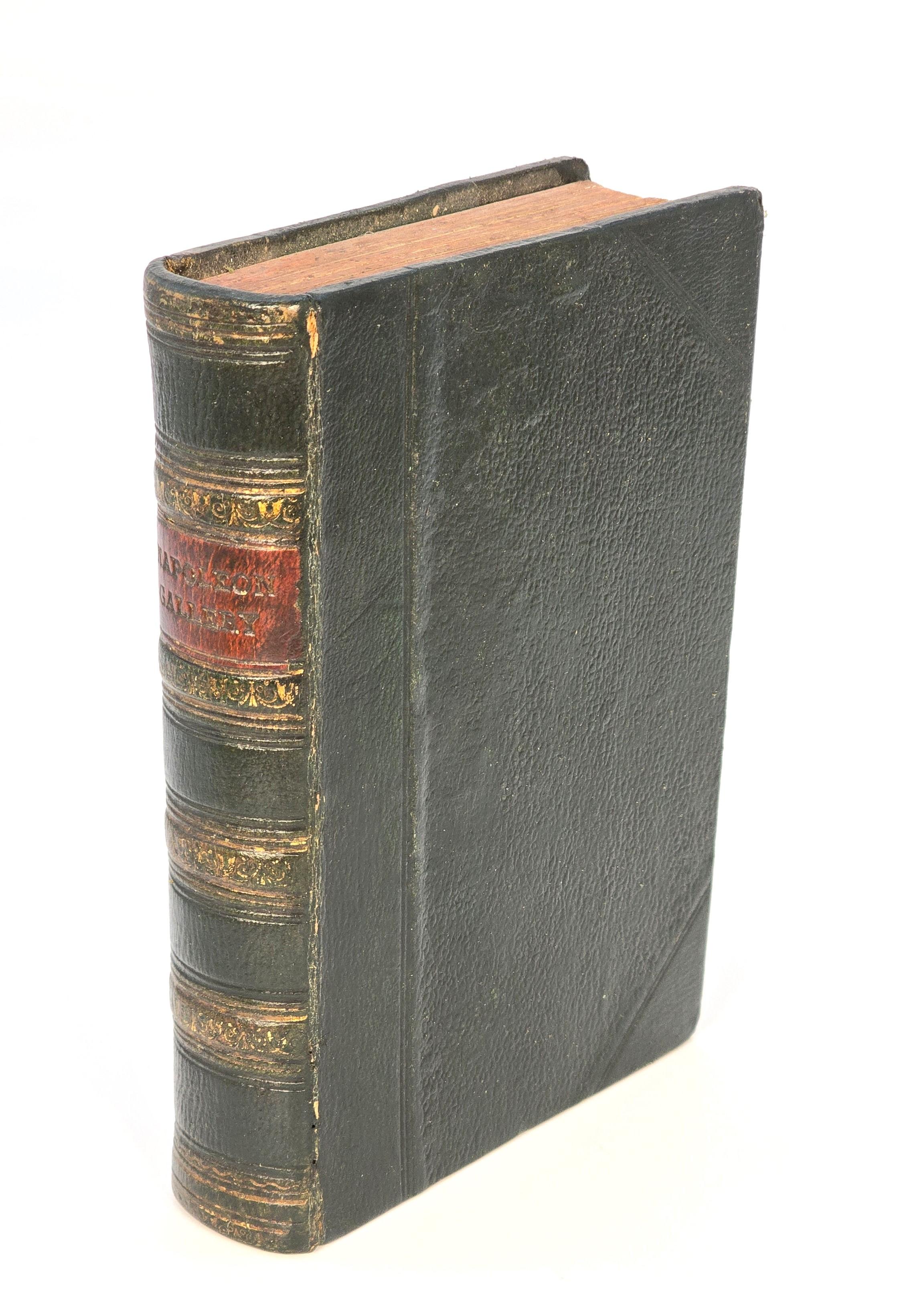 British Leather bound book, Napoleon's Gallery, English, printed in 1837 with engravings For Sale