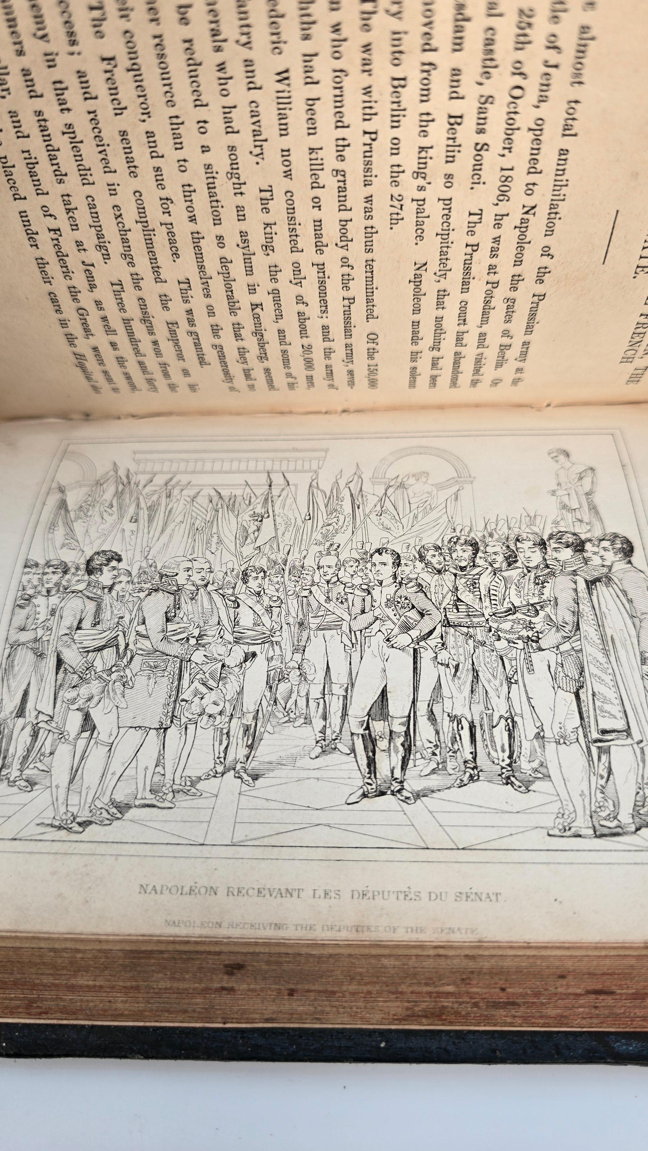 19th Century Leather bound book, Napoleon's Gallery, English, printed in 1837 with engravings For Sale