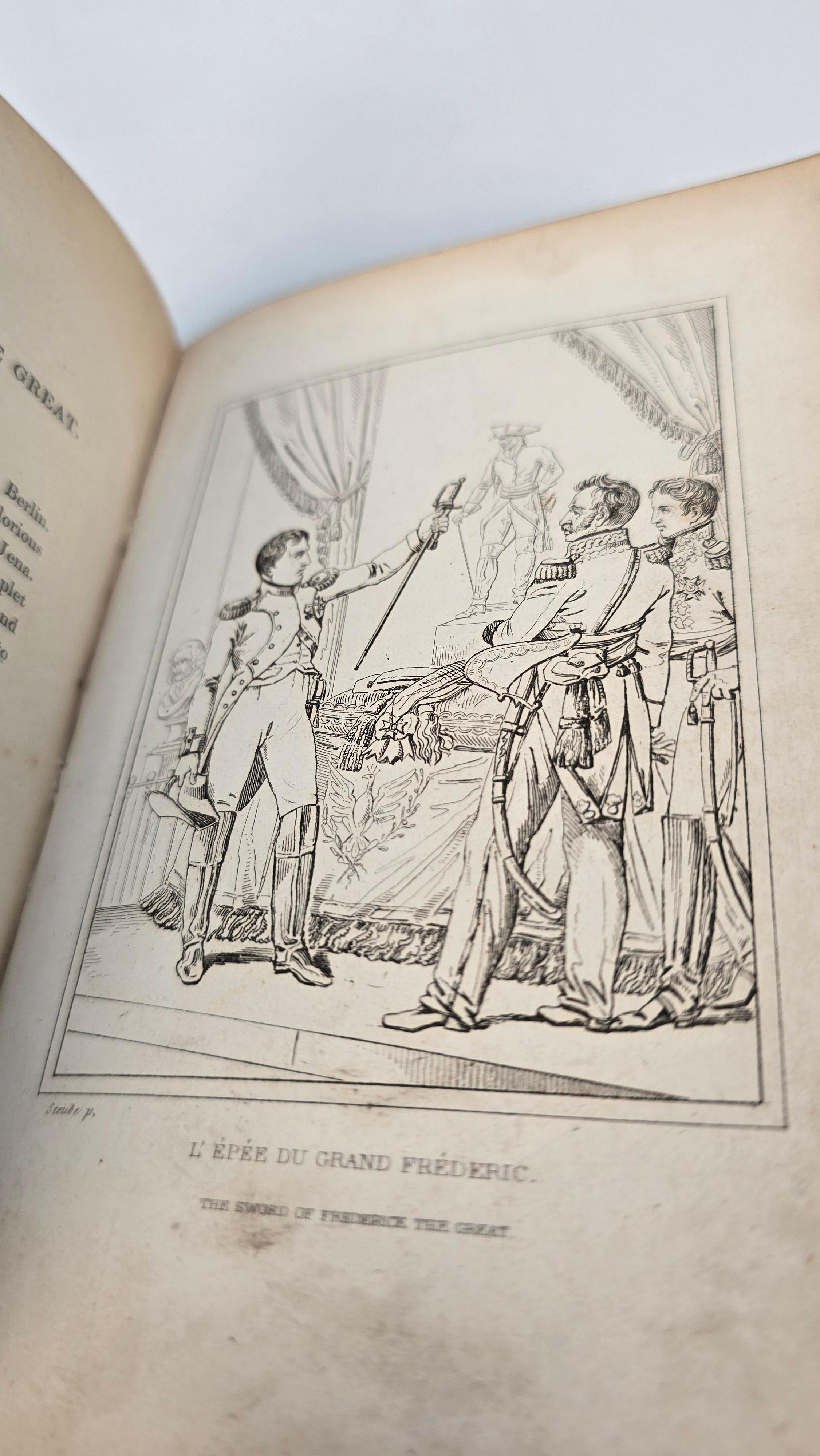 Leather bound book, Napoleon's Gallery, English, printed in 1837 with engravings For Sale 1