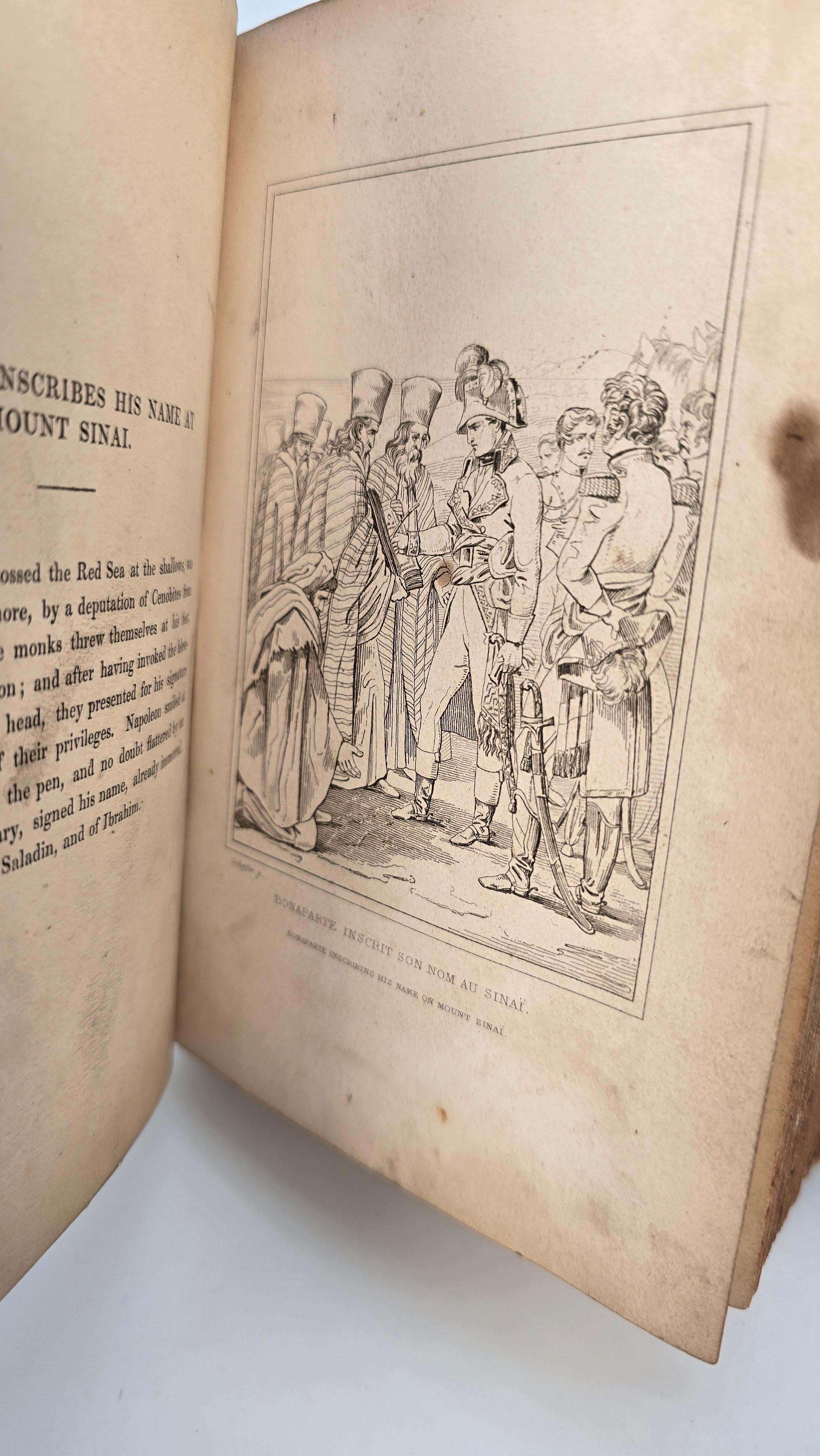 Leather bound book, Napoleon's Gallery, English, printed in 1837 with engravings For Sale 2