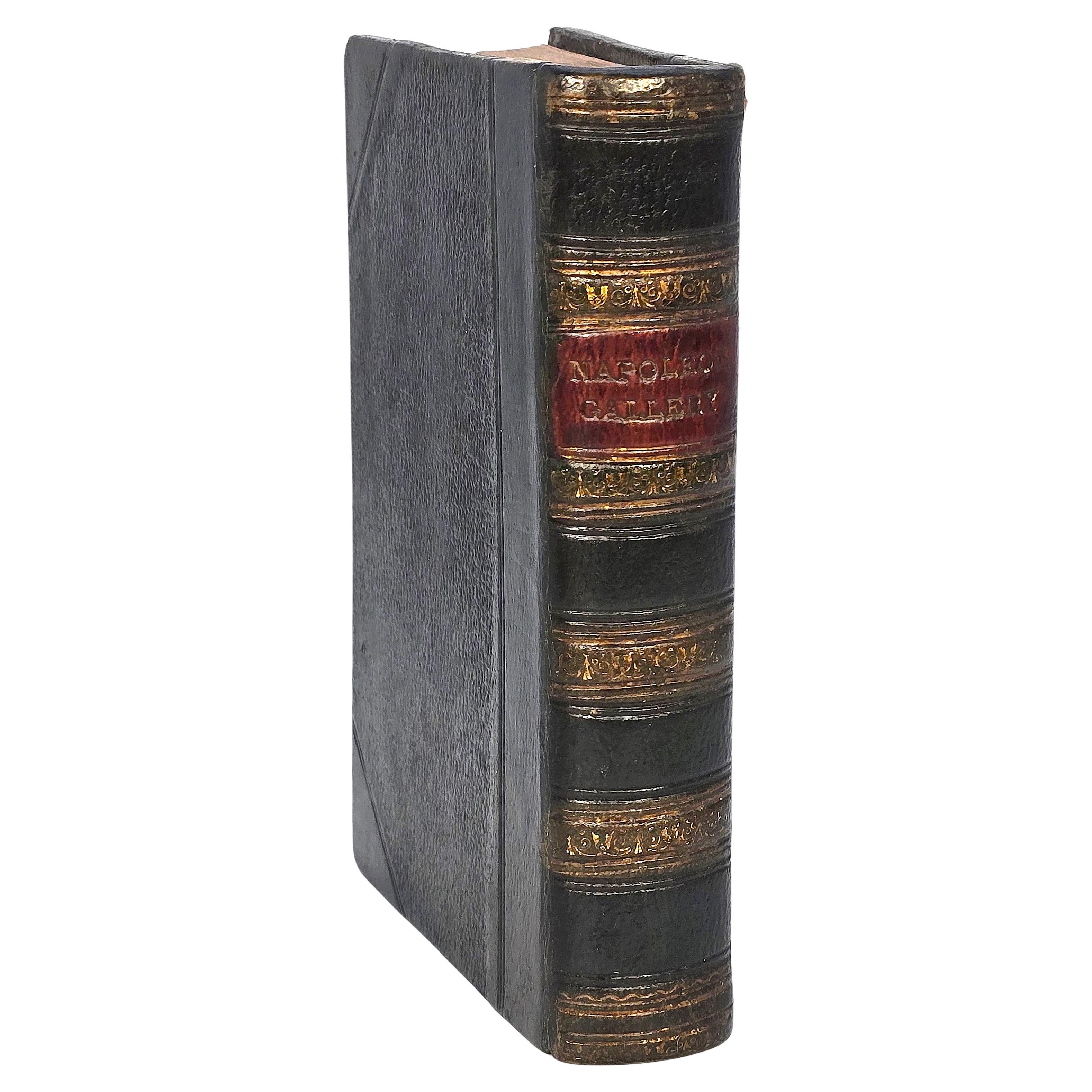 Leather bound book, Napoleon's Gallery, English, printed in 1837 with engravings For Sale