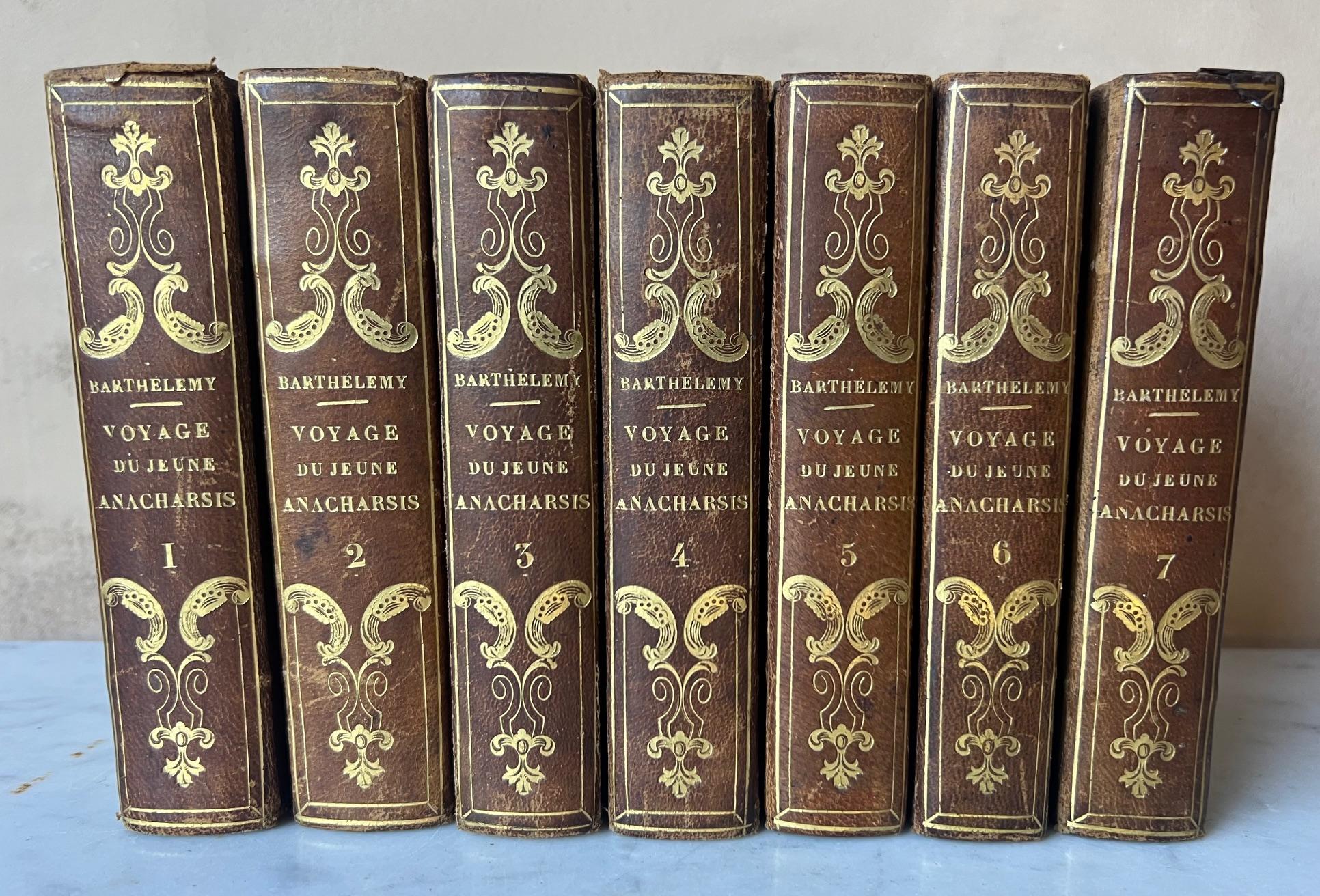 Ensemble de sept livres reliés en cuir par Barthelemy avec lettre, Paris, vers 1840 en vente 5