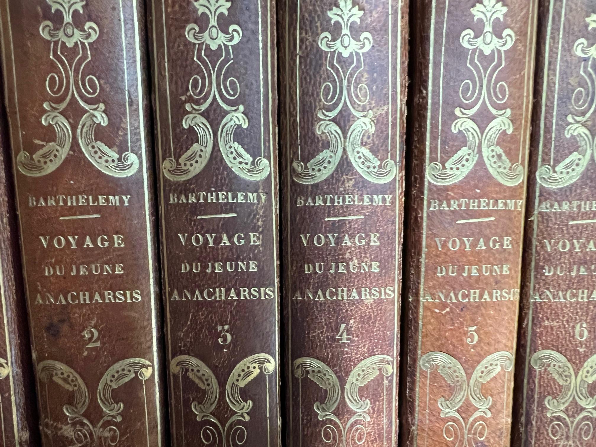 Ensemble de sept livres reliés en cuir par Barthelemy avec lettre, Paris, vers 1840 en vente 8