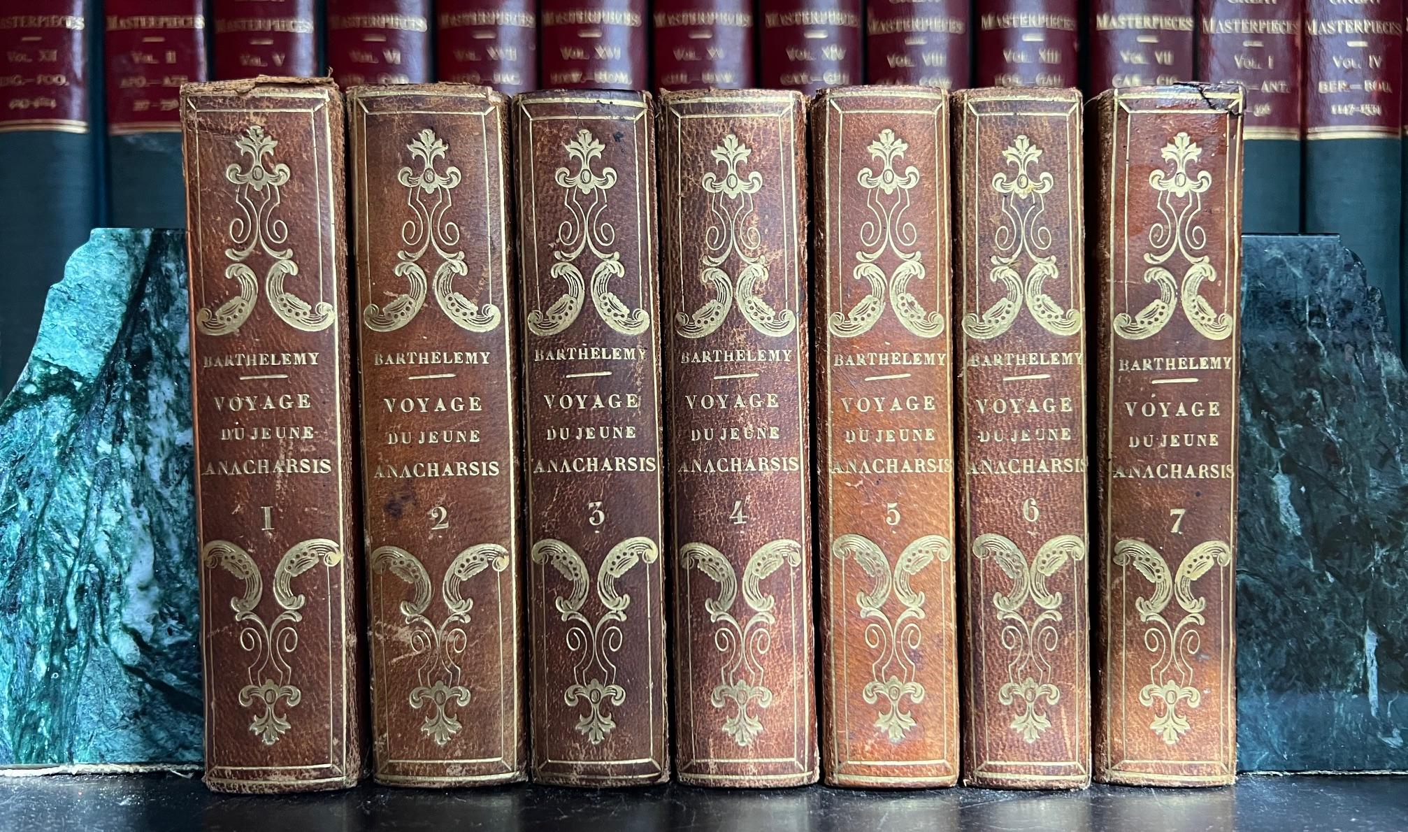Ensemble de sept livres reliés en cuir par Barthelemy avec lettre, Paris, vers 1840 en vente 9