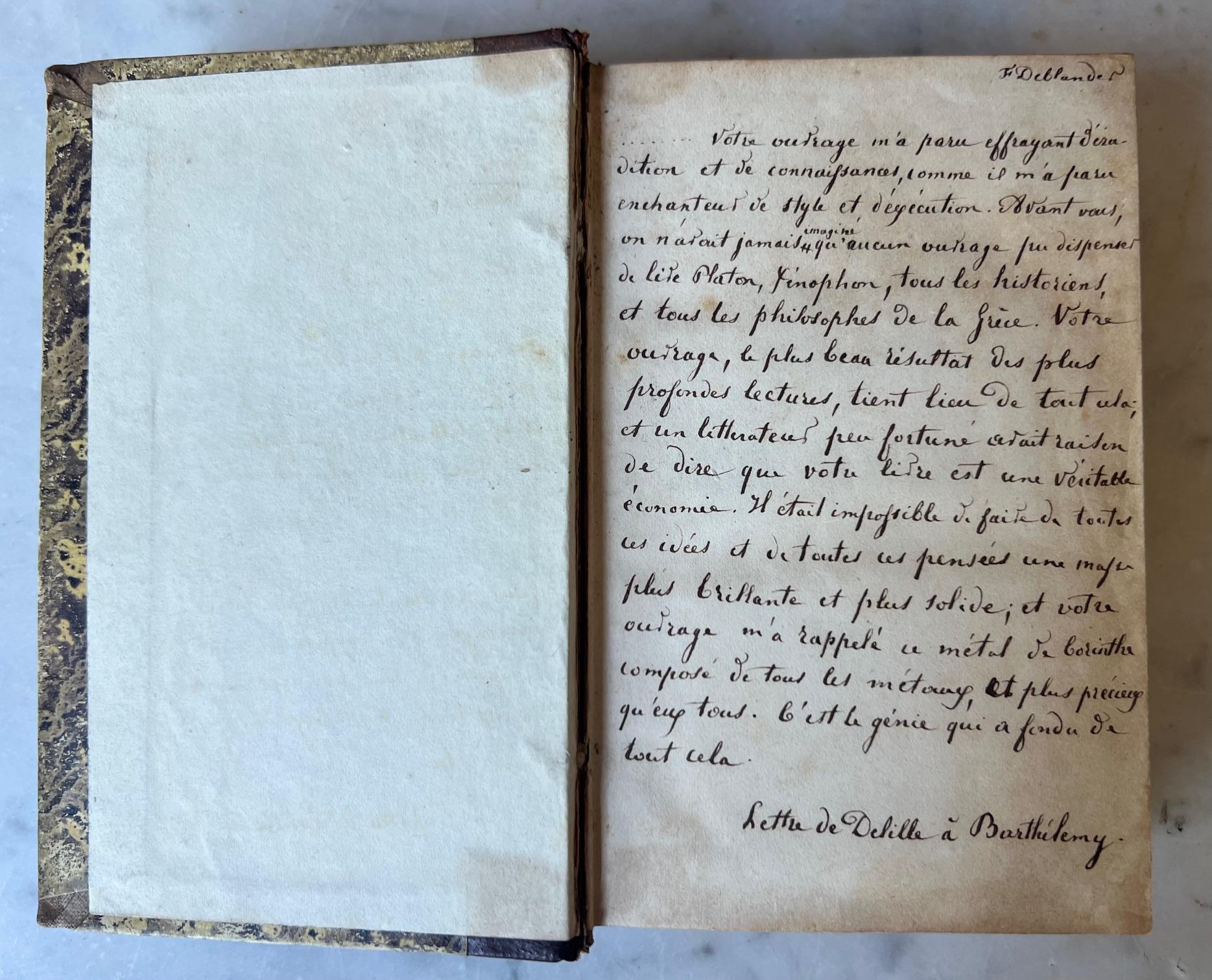 Provincial français Ensemble de sept livres reliés en cuir par Barthelemy avec lettre, Paris, vers 1840 en vente