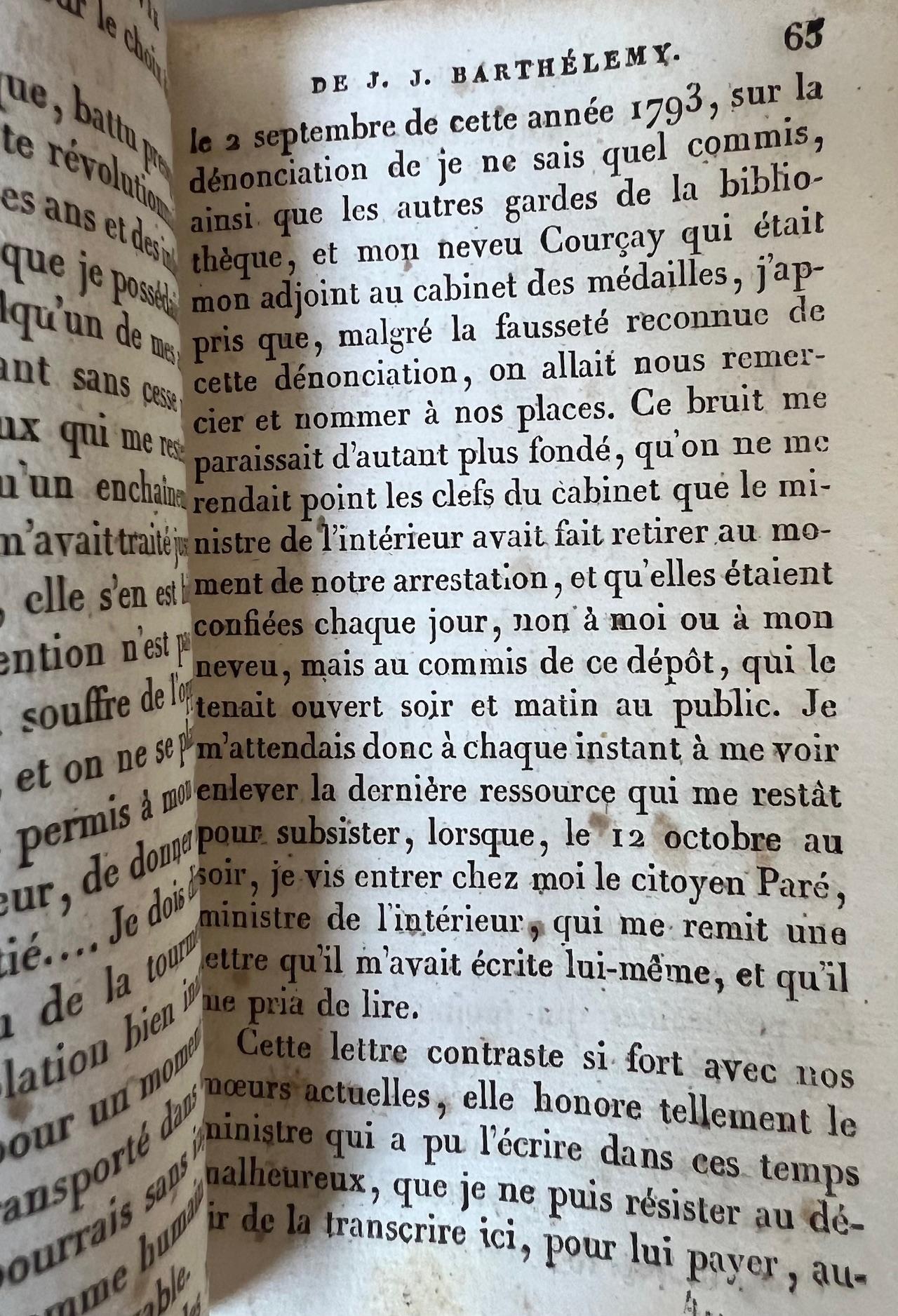Cuir Ensemble de sept livres reliés en cuir par Barthelemy avec lettre, Paris, vers 1840 en vente