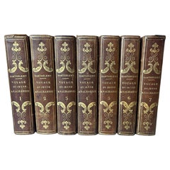 Set di sette libri rilegati in pelle di Barthelemy con lettera, Parigi, 1840 ca.