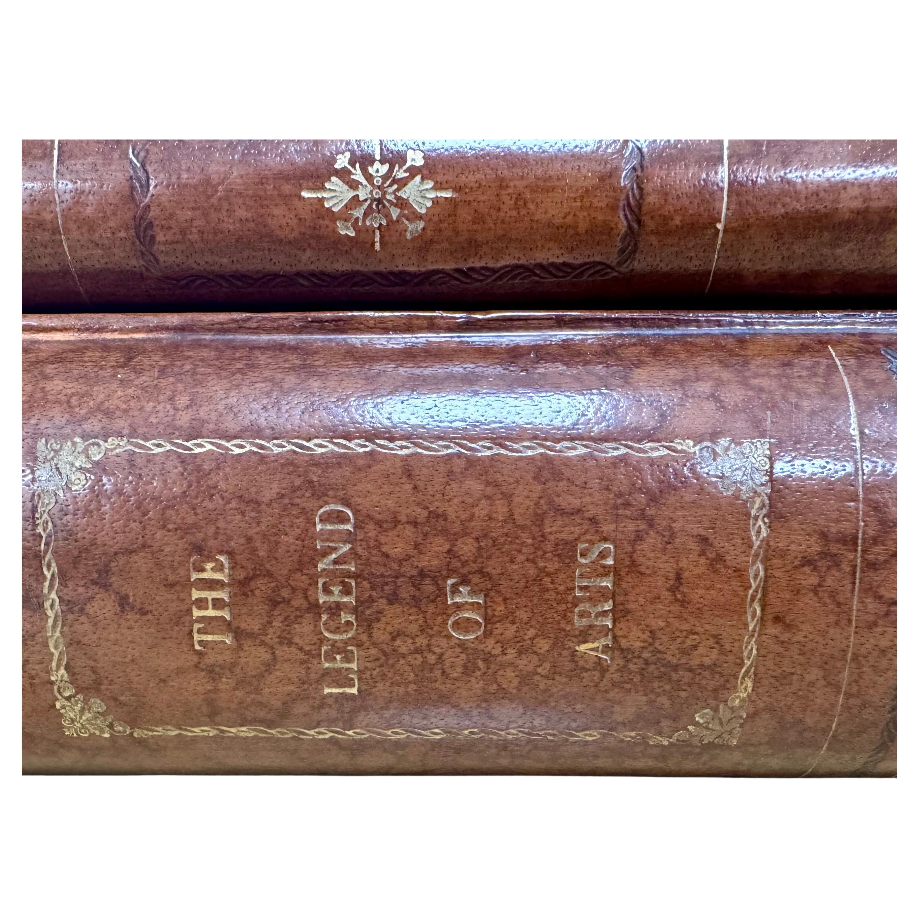 Leather Bound Faux Books Large Box “The Legend of Arts” In Good Condition In West Palm Beach, US