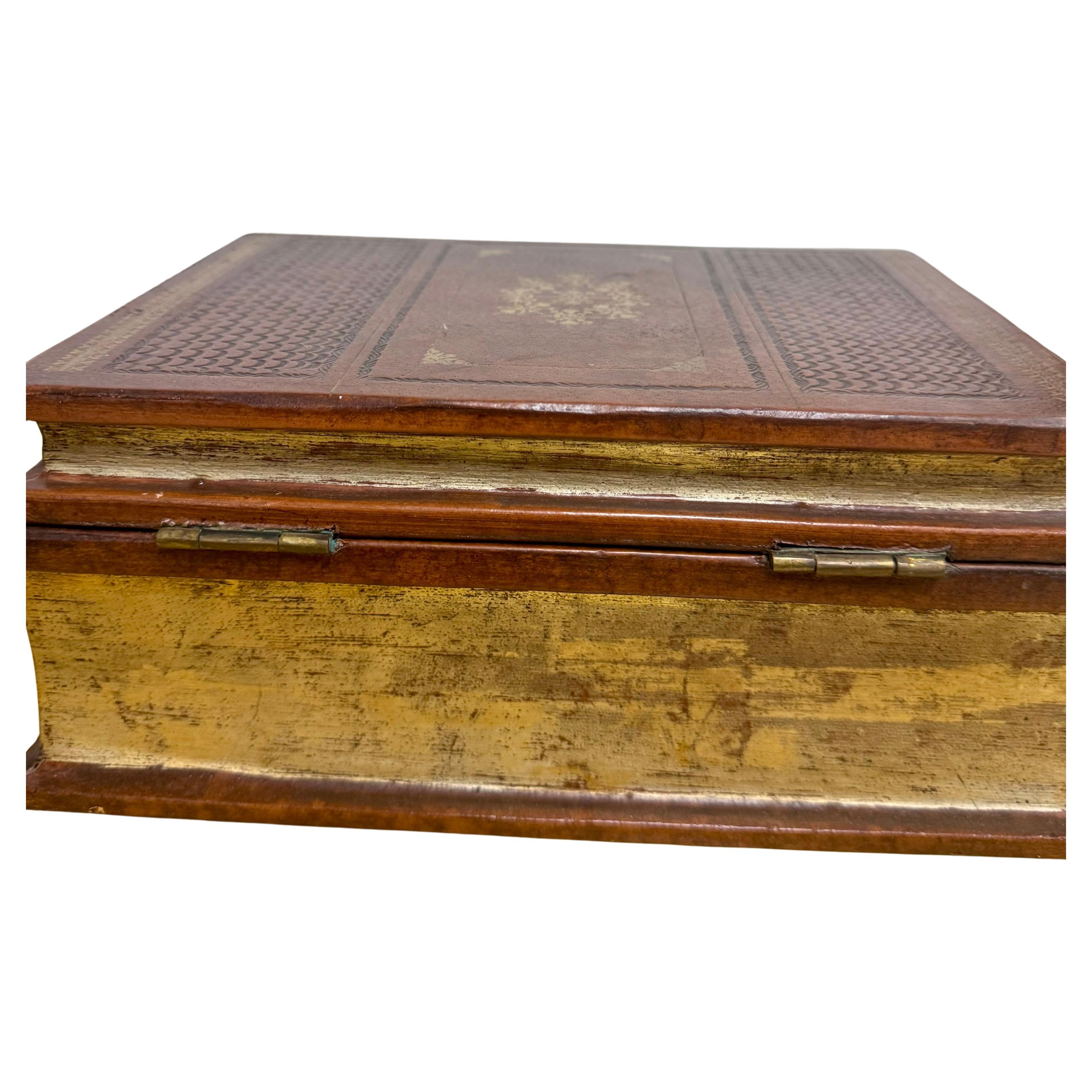 Late 20th Century Leather Bound Faux Books Large Box “The Legend of Arts”